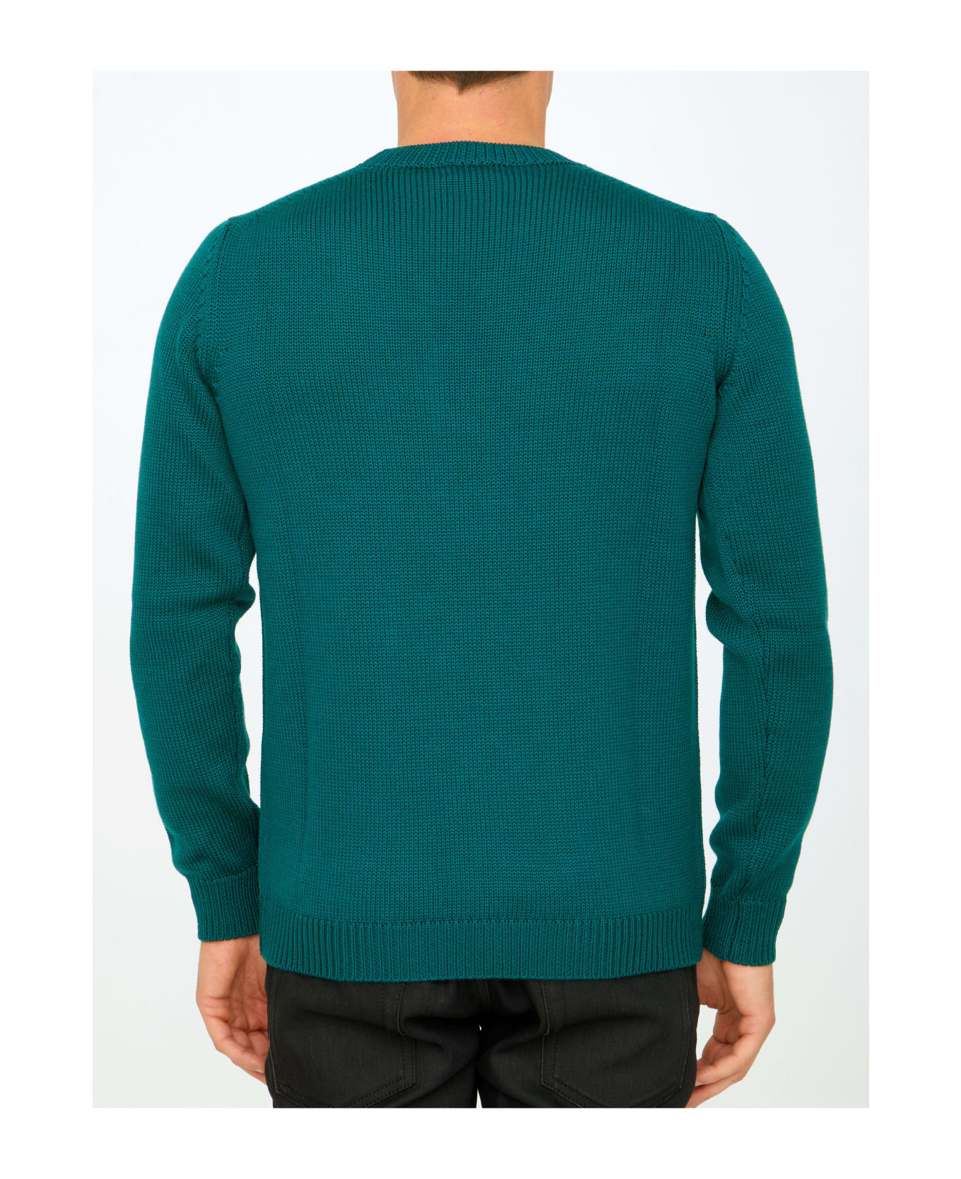 Roberto Collina Green Merino Wool Sweater - GREEN