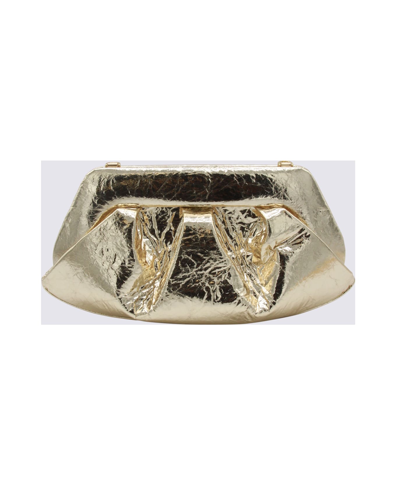 THEMOIRè Gold Leather Emera Clutch - GOLD