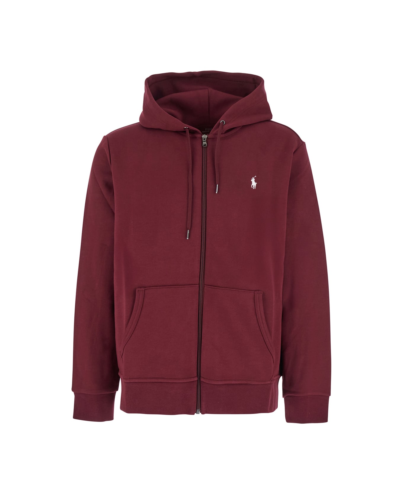 Ralph Lauren Bordeaux Sweatshirt With Drawstring Hood And Pony Embroidery On The Front In Cotton Blend Man - CLASSIC WINE/C1730
