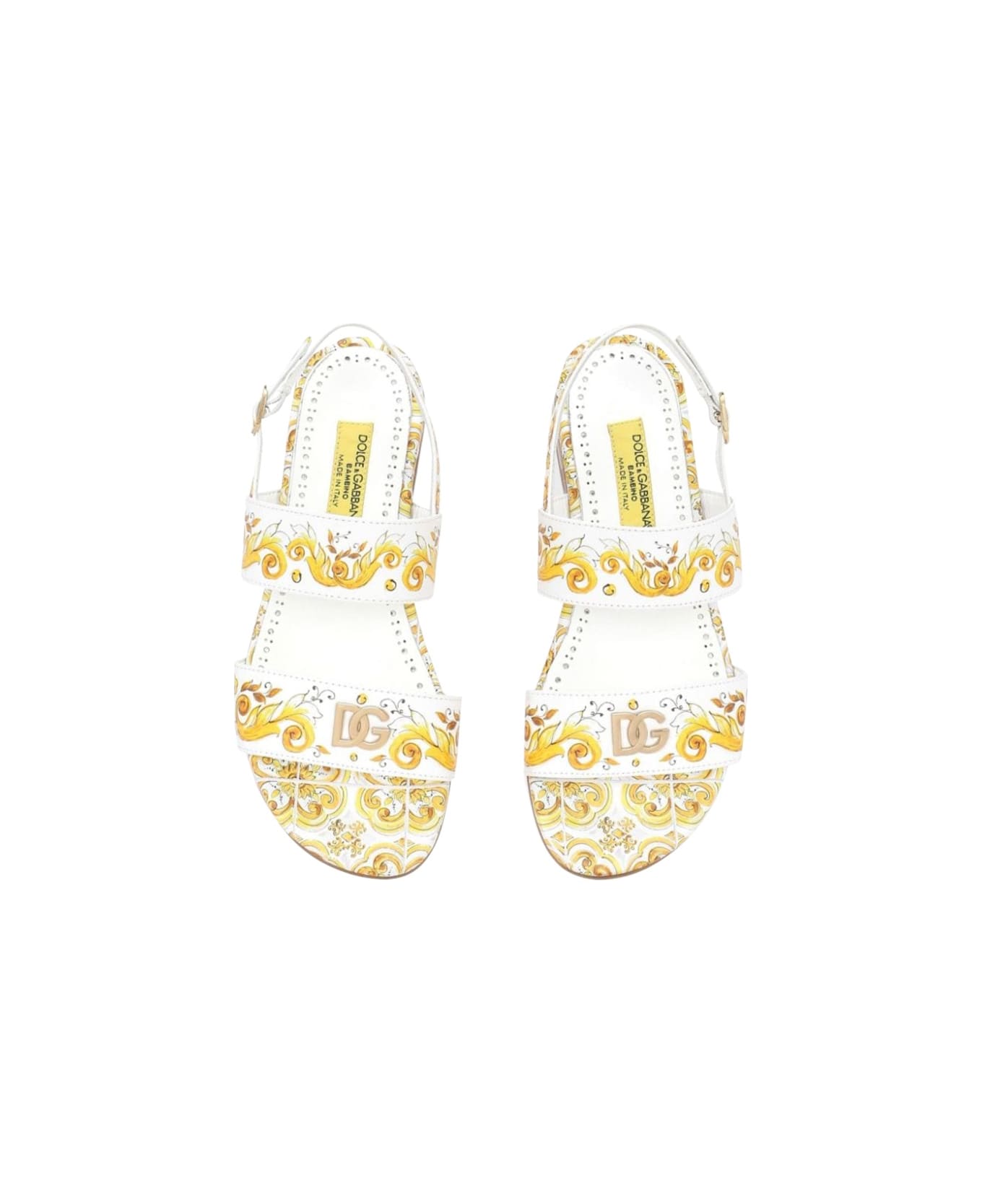 Dolce & Gabbana Printed Calf Sandal - YELLOW