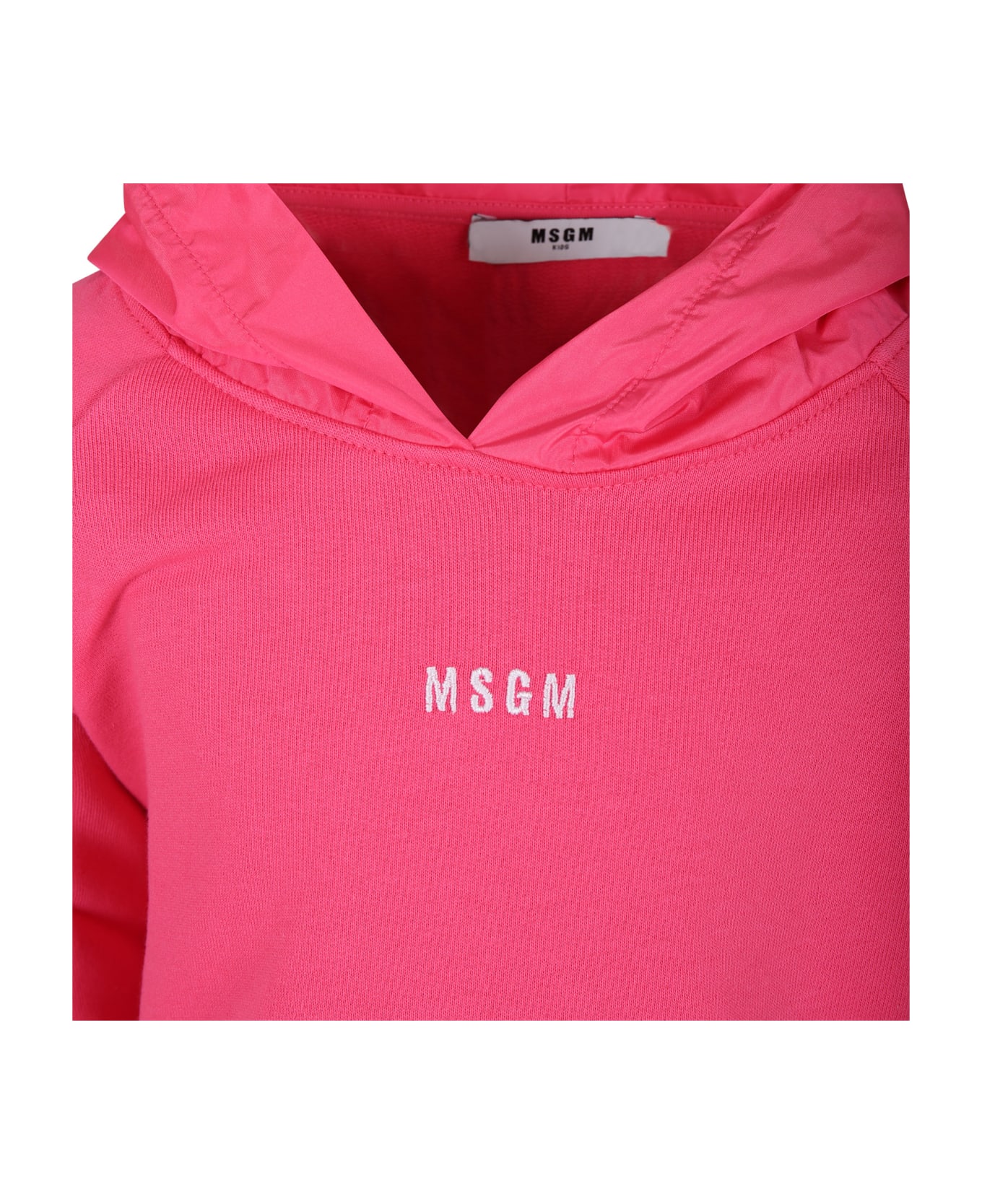 MSGM Fuchsia Sweatshirt For Girl With Logo - Fuchsia
