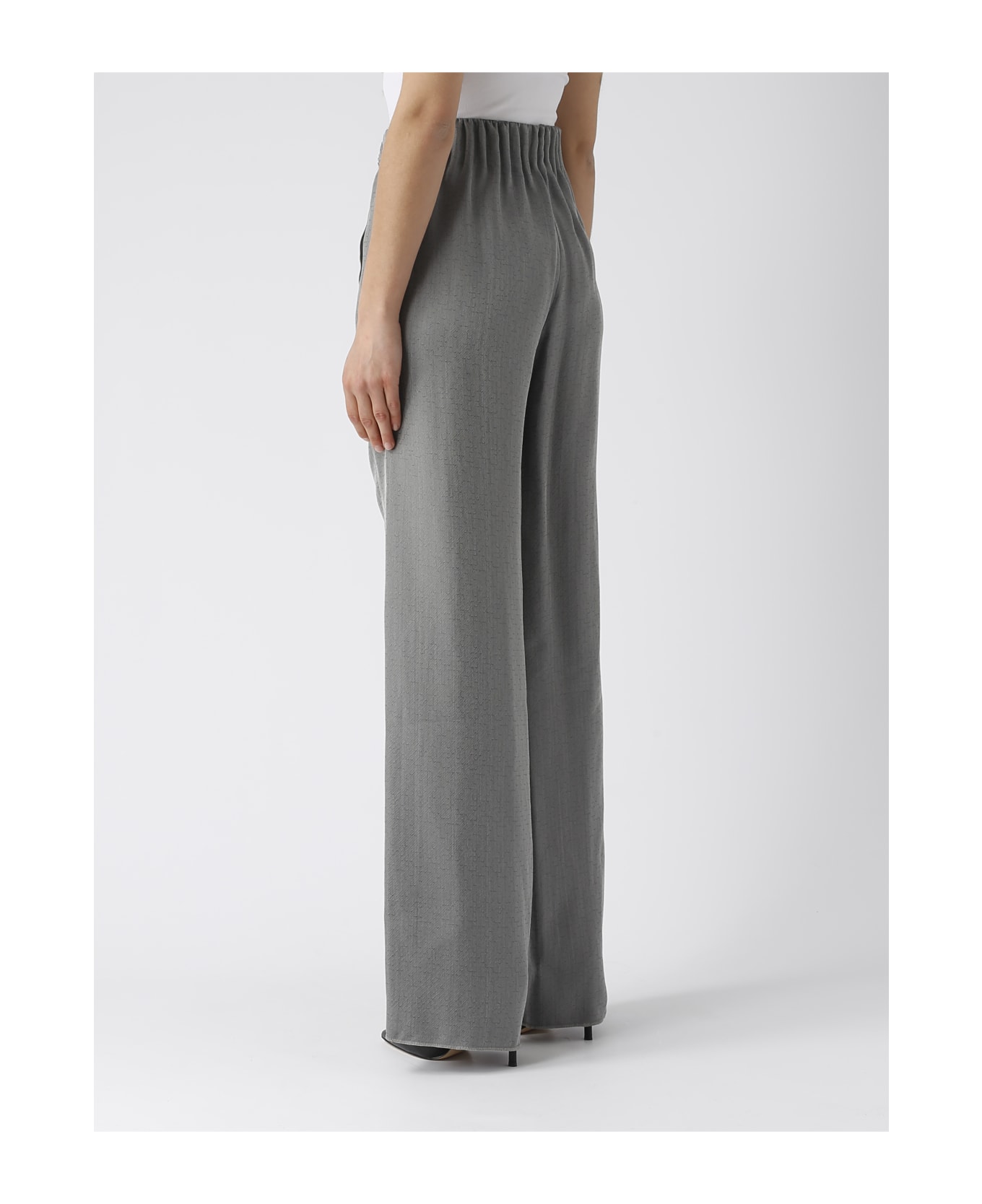 Emporio Armani Lyocell Trousers - GRIGIO PERLA