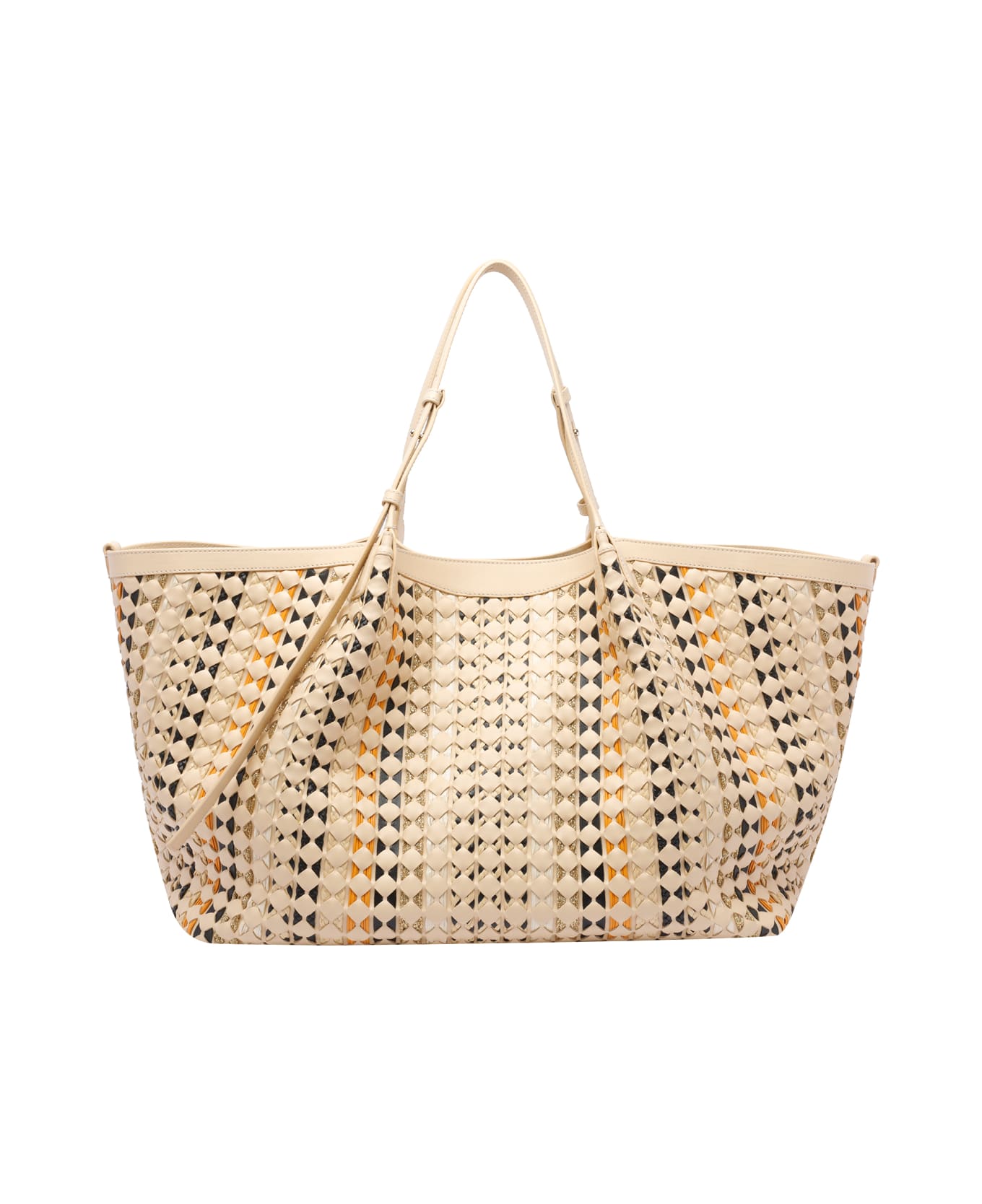 Serapian Maxi Mosaico Secret Tote Bag - Beige