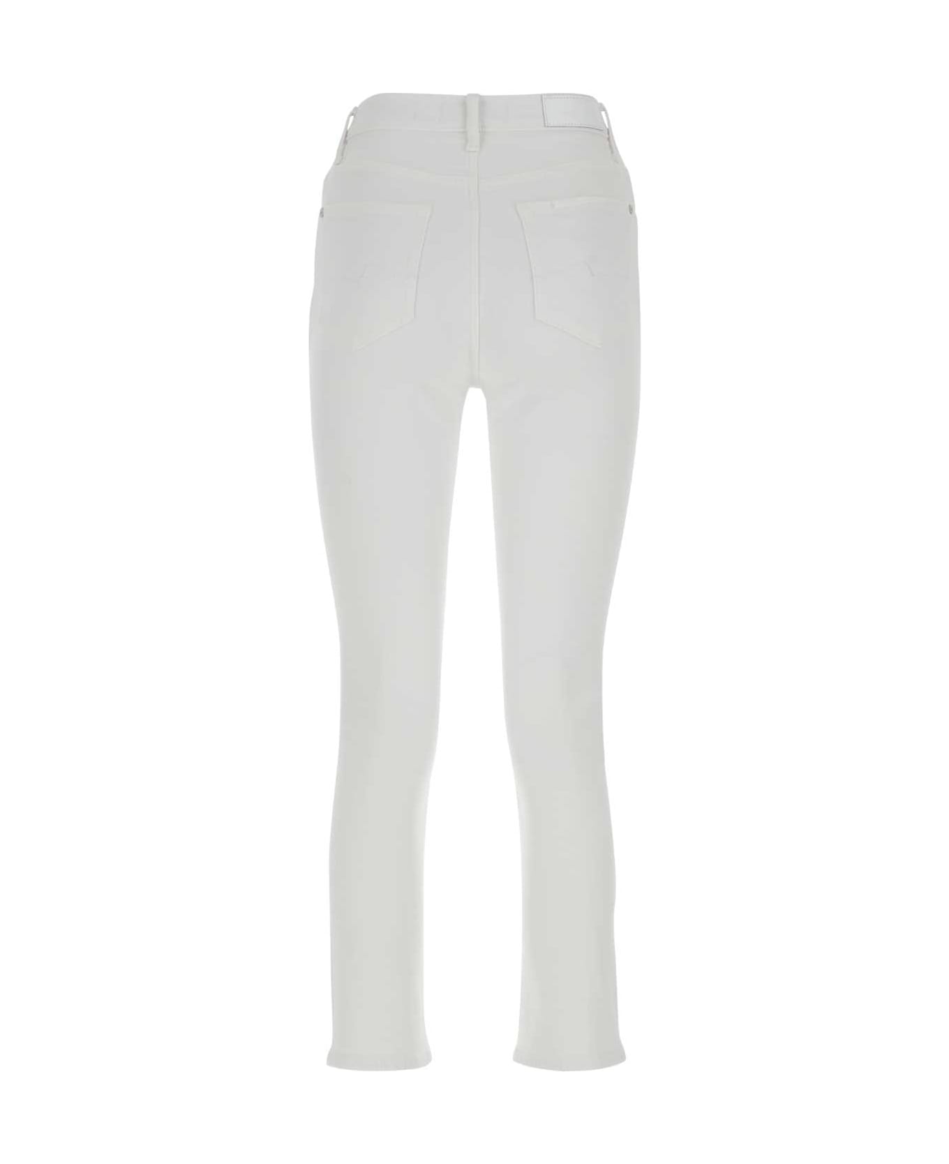 7 For All Mankind White Stretch Cotton Blend Luxe Vintage Jeans - LUXVINWHI