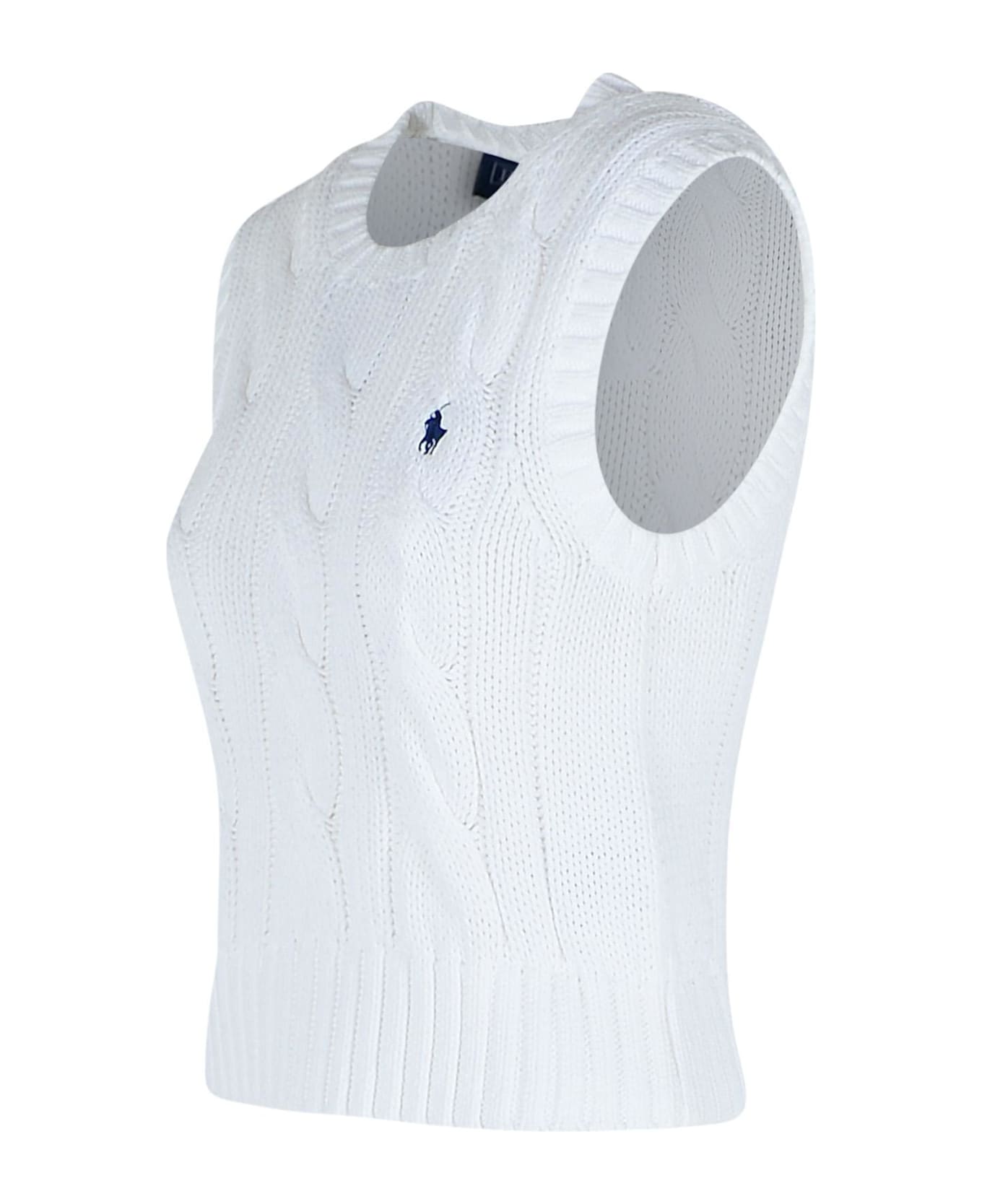 Ralph Lauren Cable-knit Cropped Vest - White