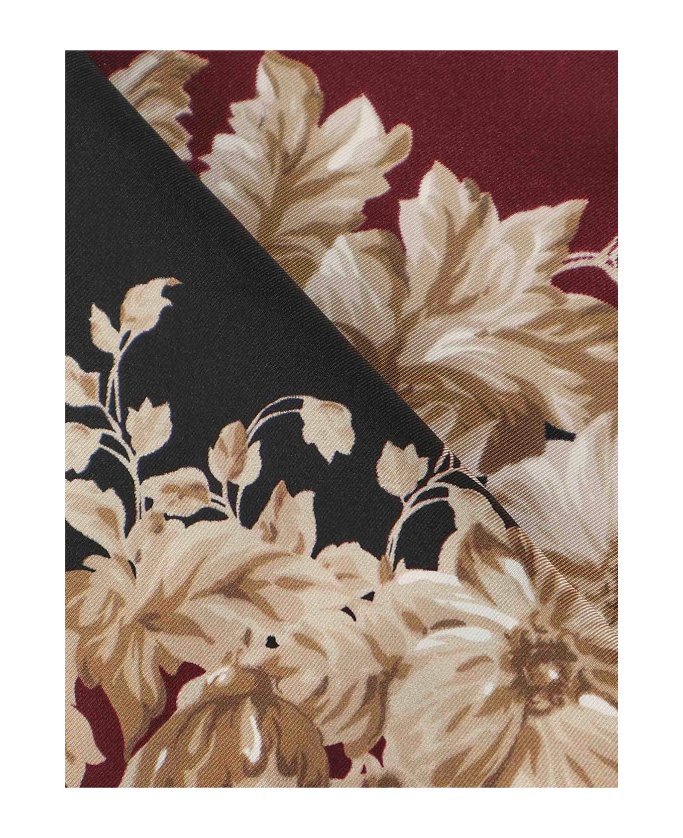 Dolce 
Gabbana Floral Print Scarf - Black-Burgundy-Blush