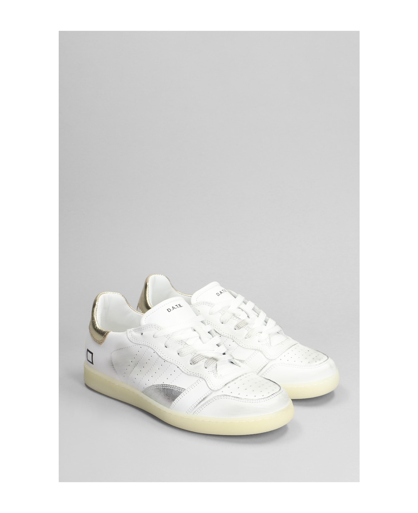 D.A.T.E. Sportylow Sneakers In White Leather - white