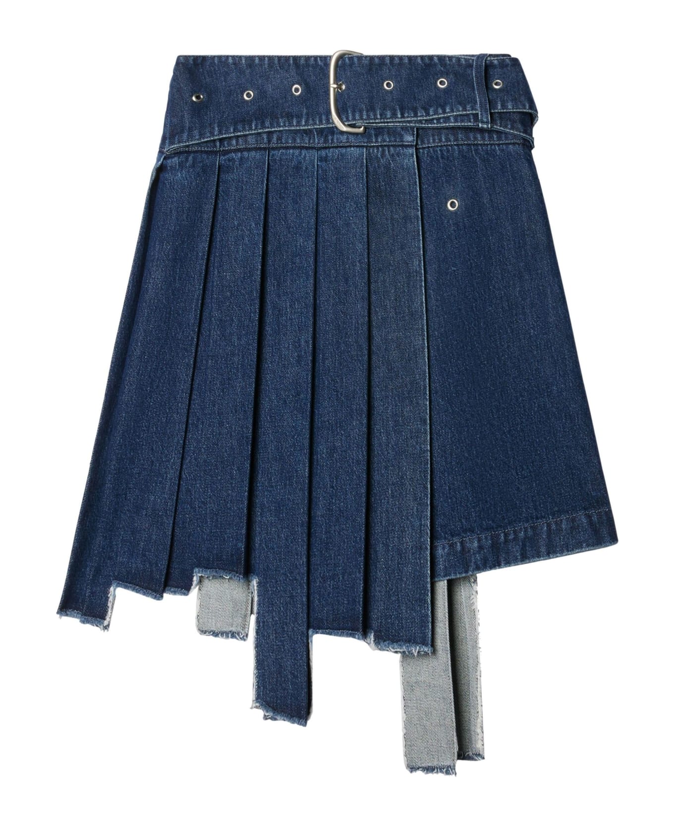 Off-White Blue Cotton Denim Skirt - Blue