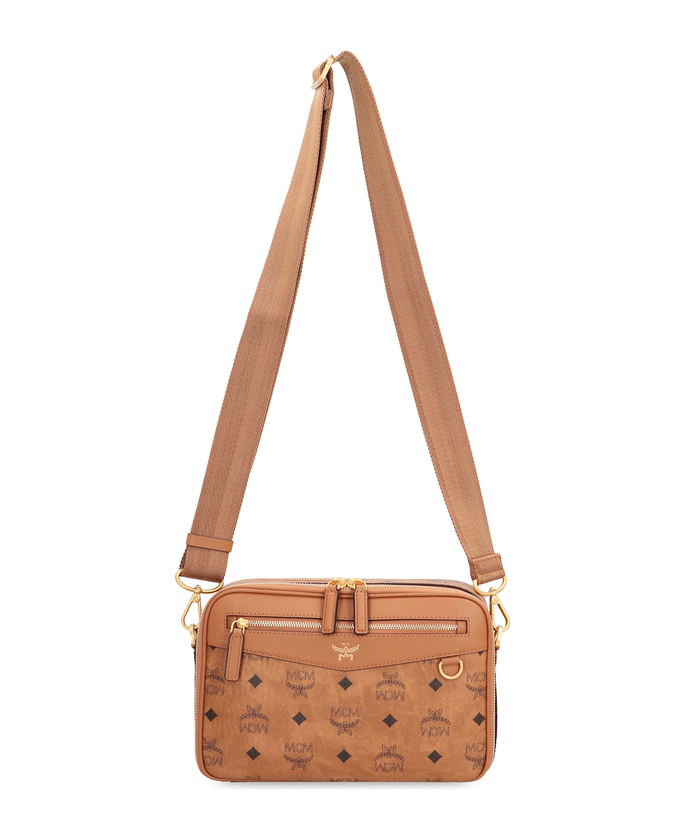 MCM Diamond Canvas Camera Bag - brown