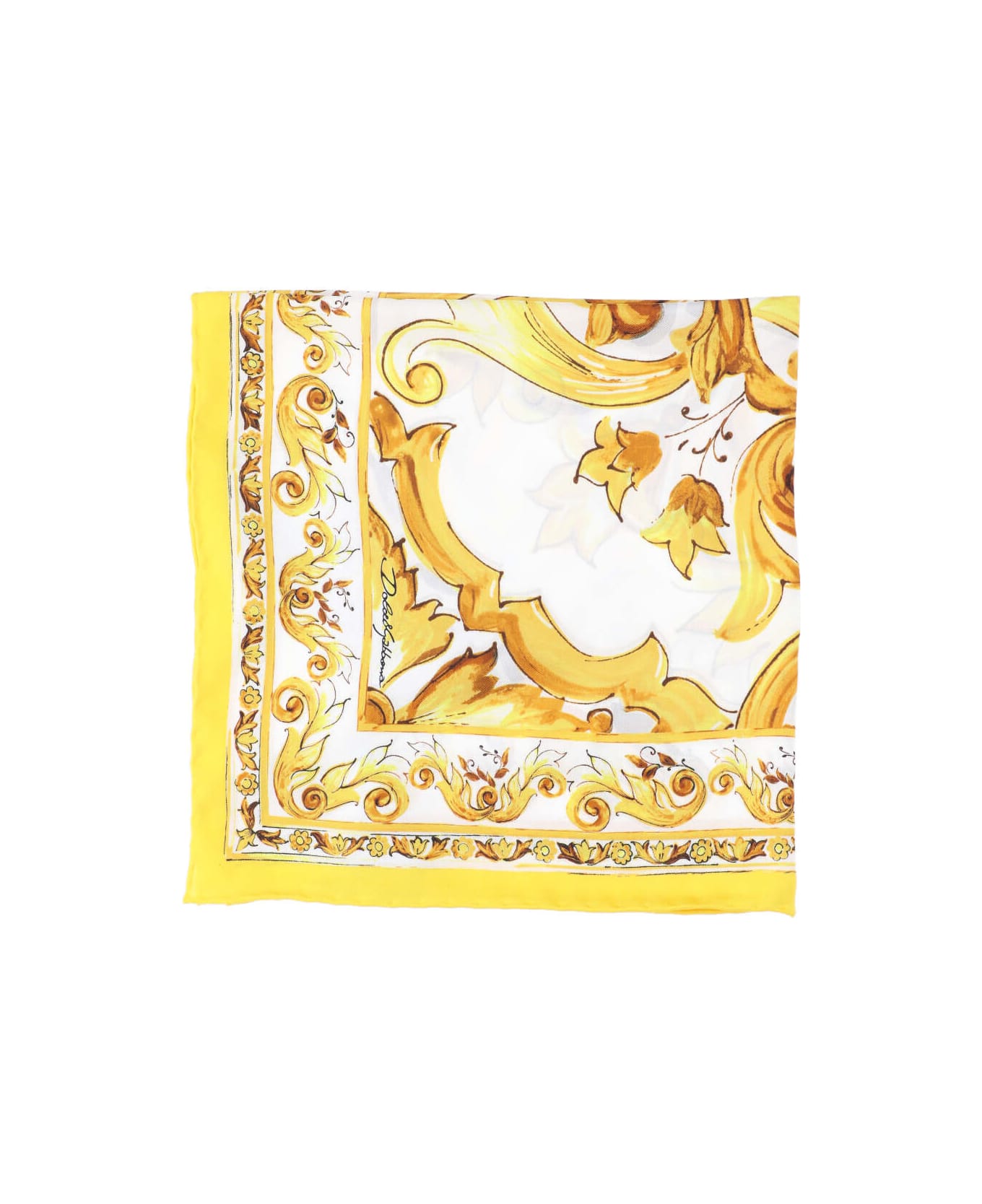 Dolce & Gabbana 'maiolica' Printed Scarf - Yellow