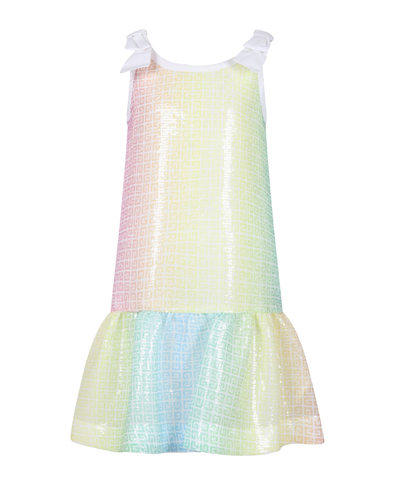 Givenchy Elegant Multicolor Dress For Girl With Logo - Multicolor
