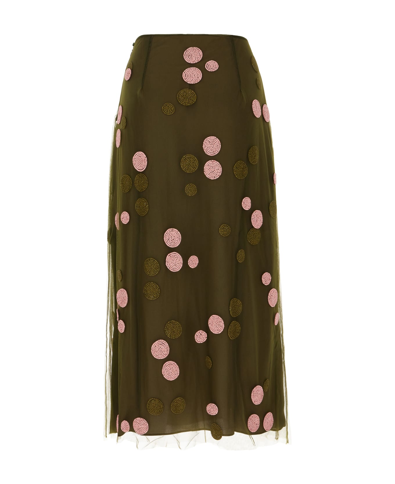 Fendi Military Green Tulle Skirt - DARKGREEN