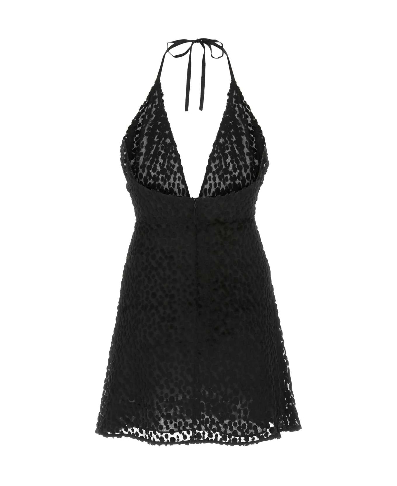 Saint Laurent Black Crepe Mini Dress - 1000