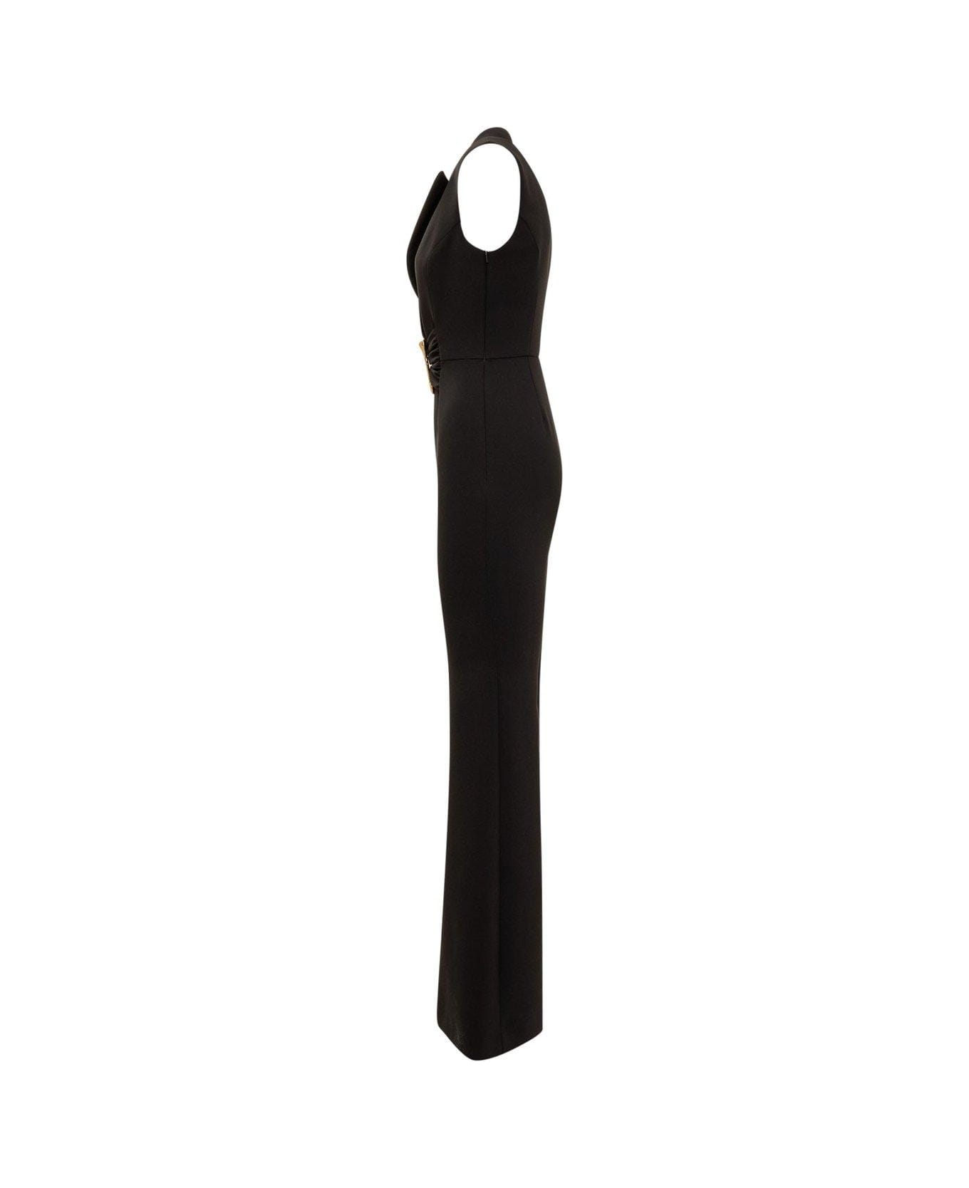 Moschino Plunging V-neck Darted Waist Jumpsuit - Black
