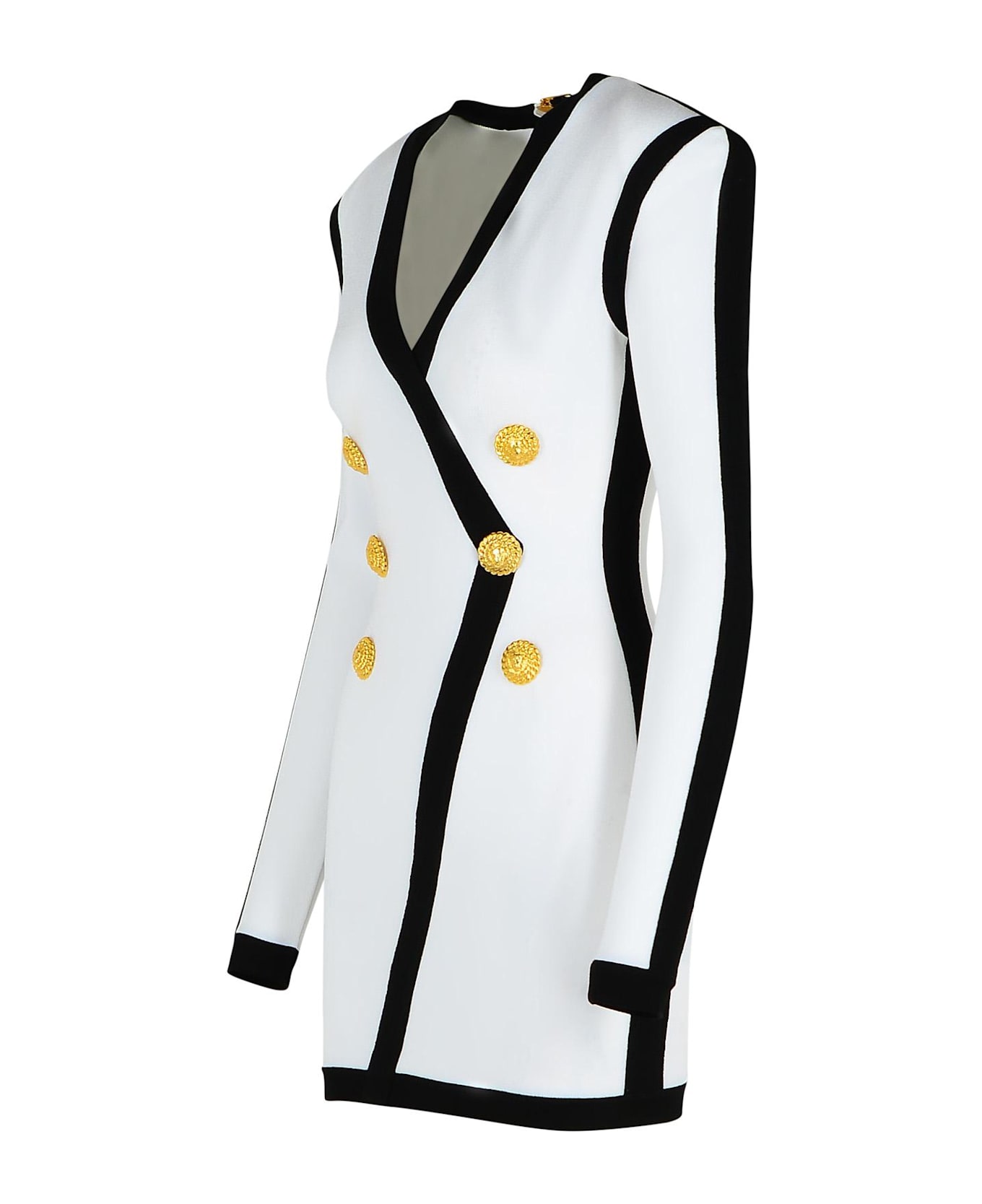 Balmain White Viscose Blend Dress - White