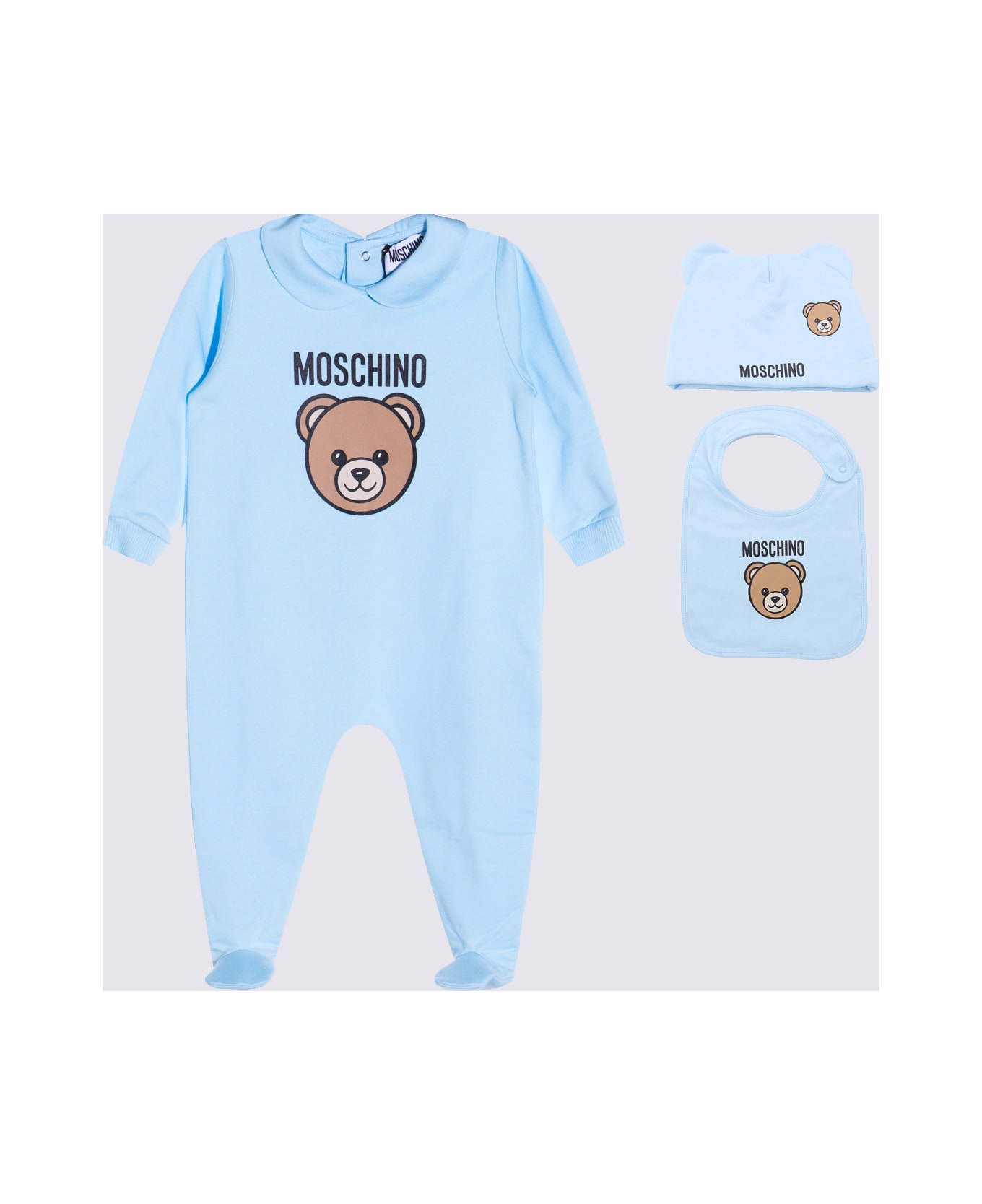 Moschino Blue Cotton Jumpsuit - BABY SKY BLUE