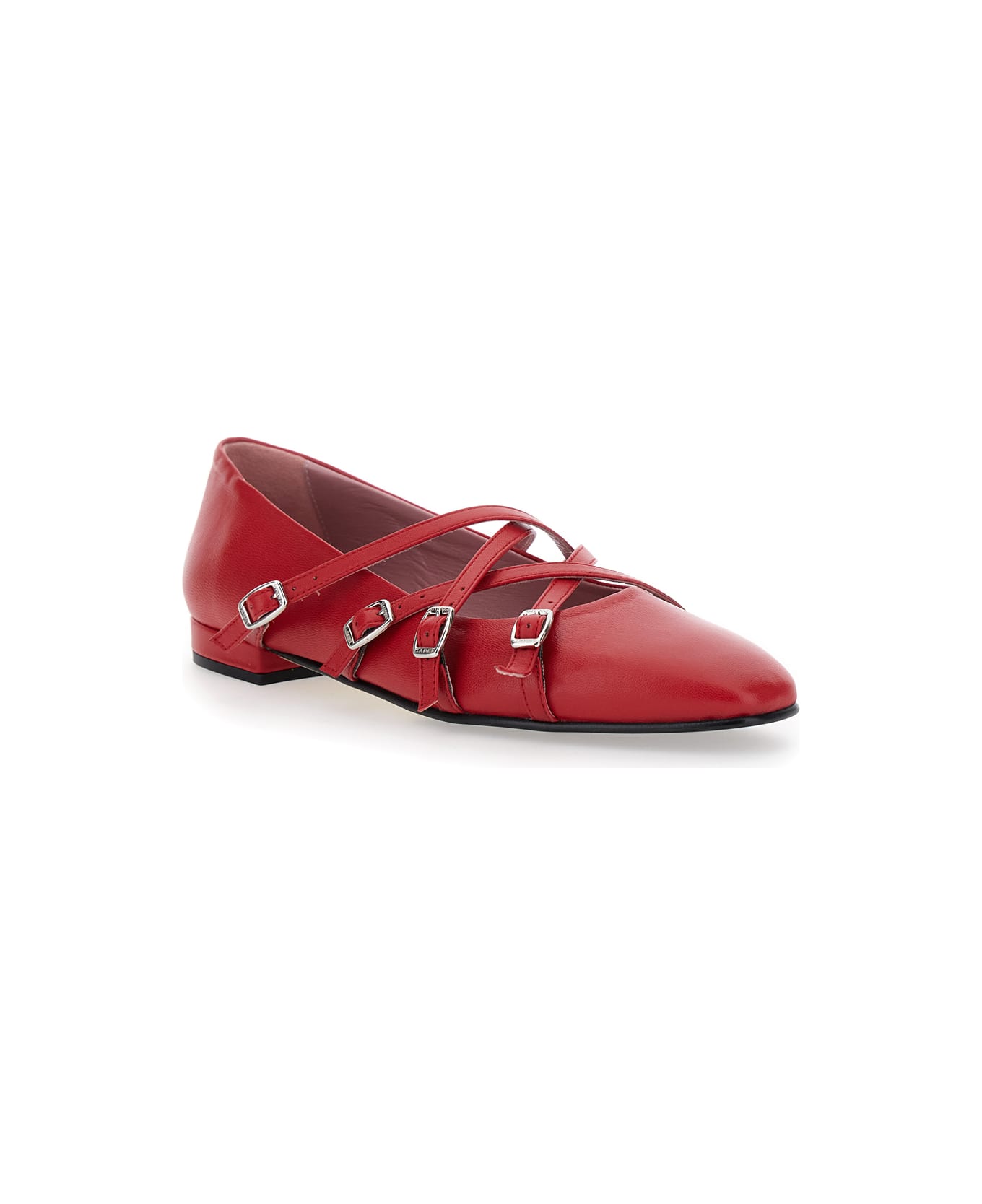Carel 
eloise
 Red Ballet Shoes With Criss-crossed Adjustable Straps In Leather Woman - Red