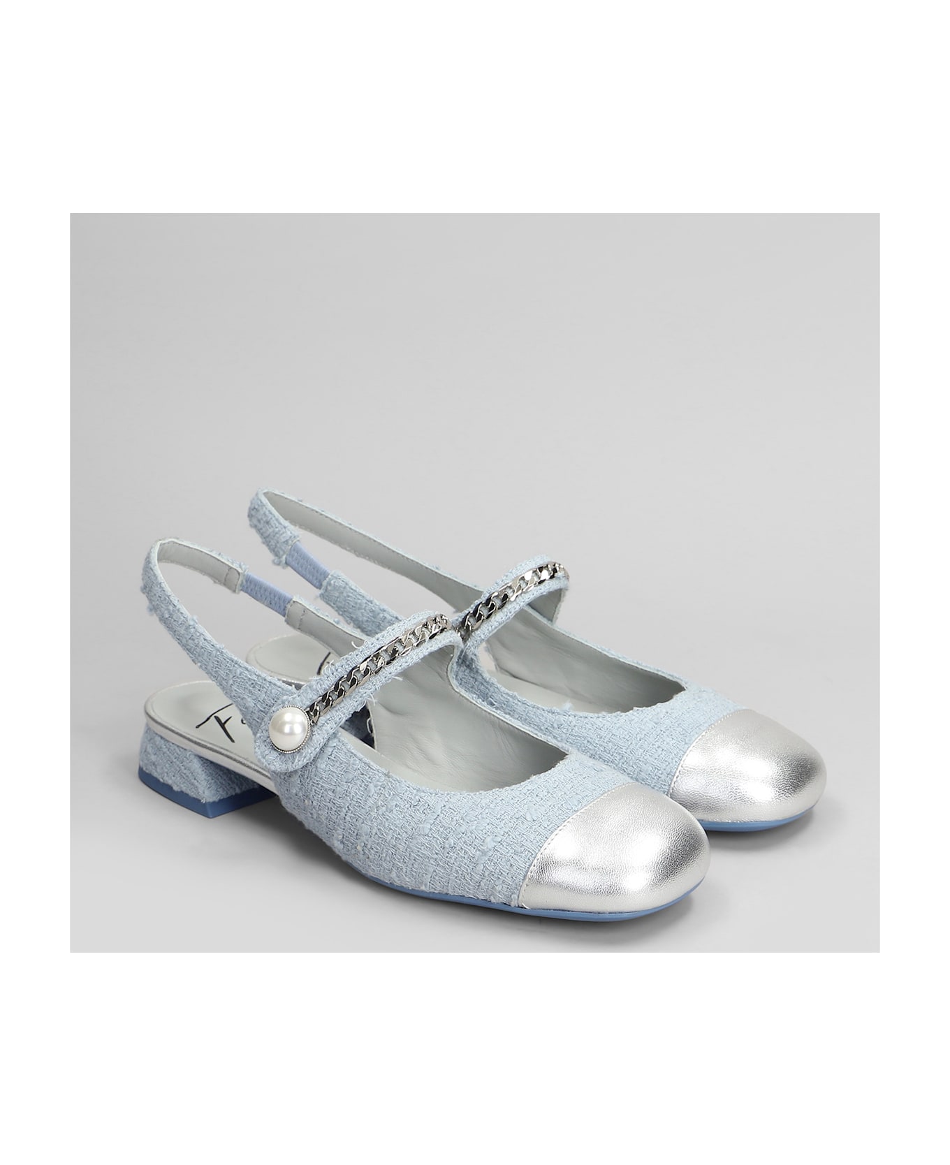 Roberto Festa Yolanda Ballet Flats In Cyan Fabric - cyan