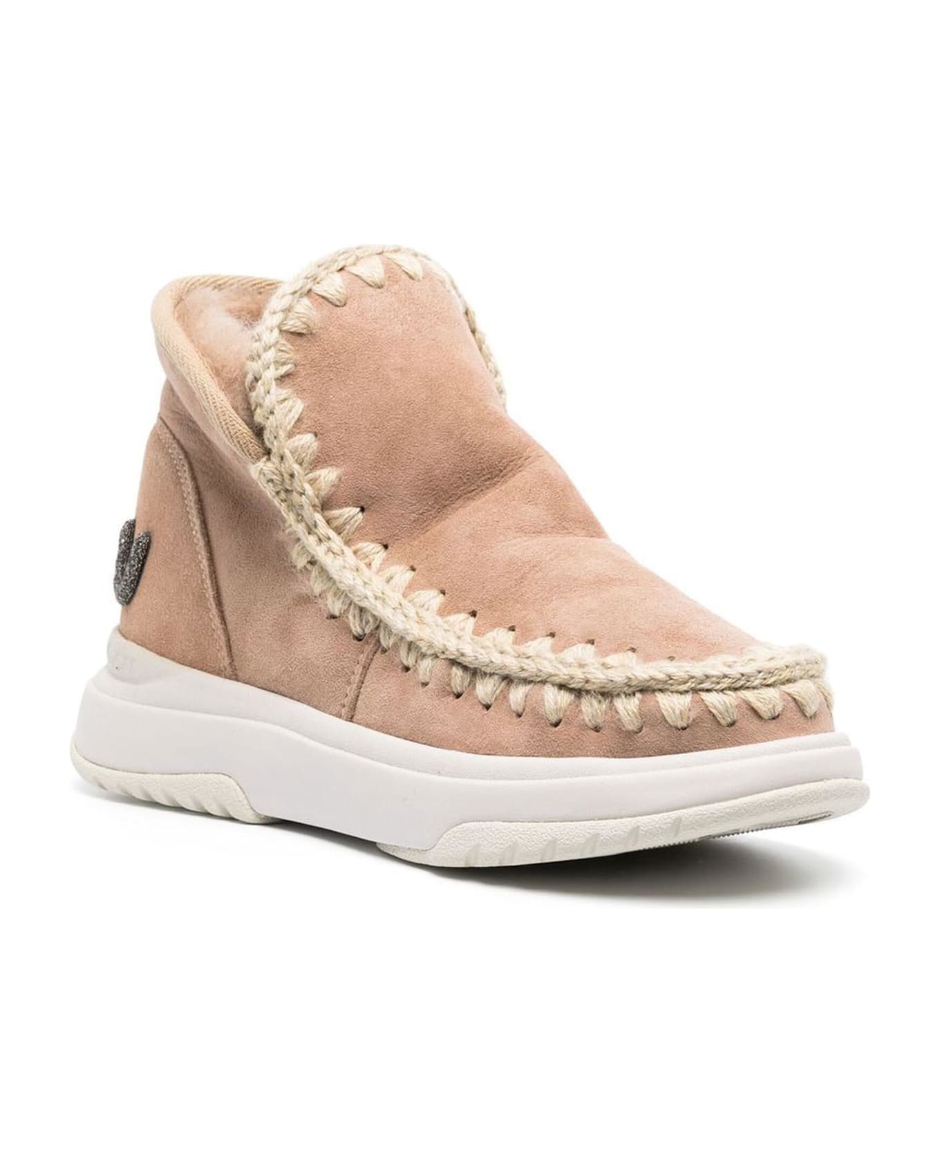 Mou Eskimo Jogger In Camel Beige Sheepskin - Beige