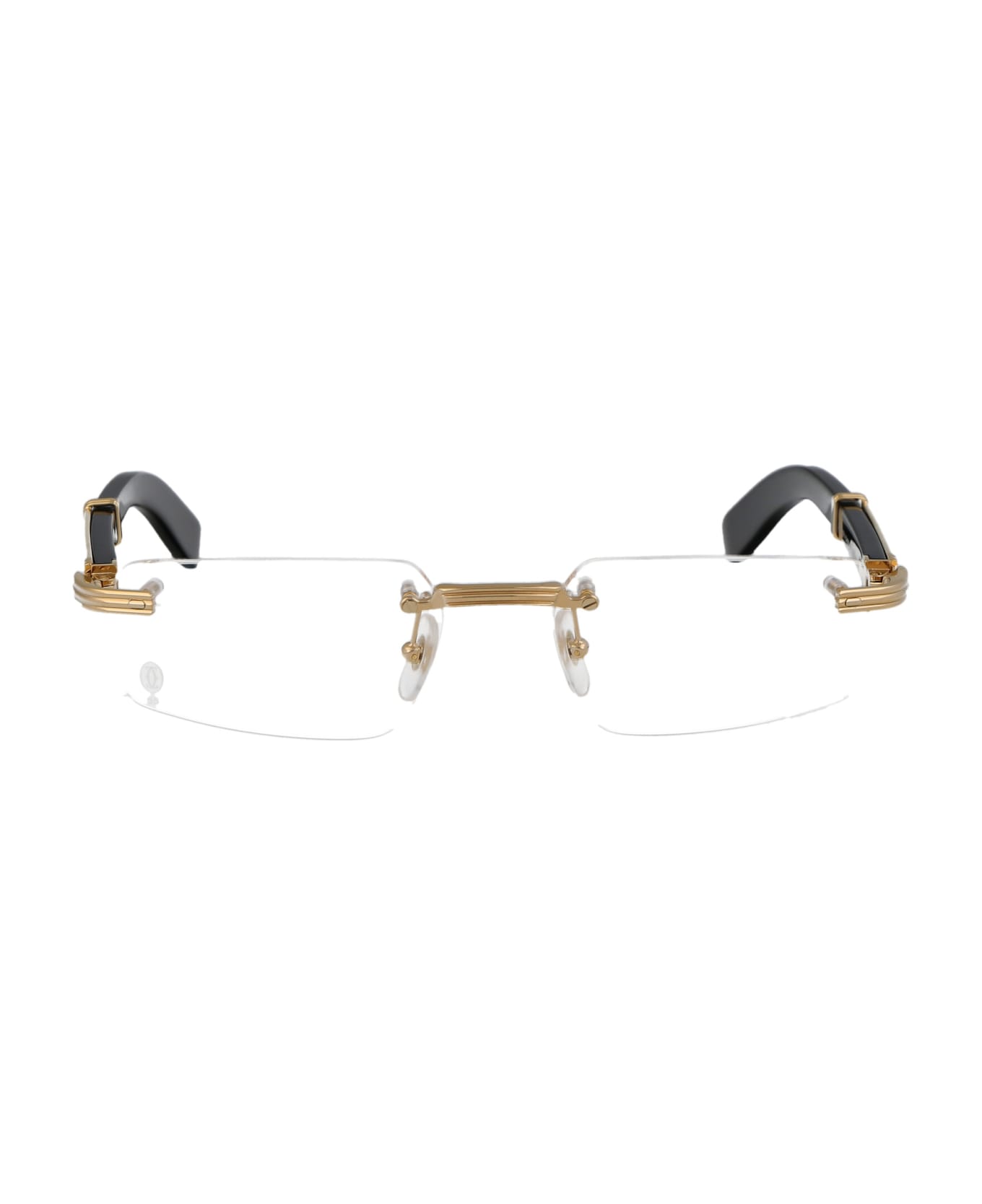 Cartier Eyewear Ct0485o Glasses - 001 GOLD BLACK TRANSPARENT