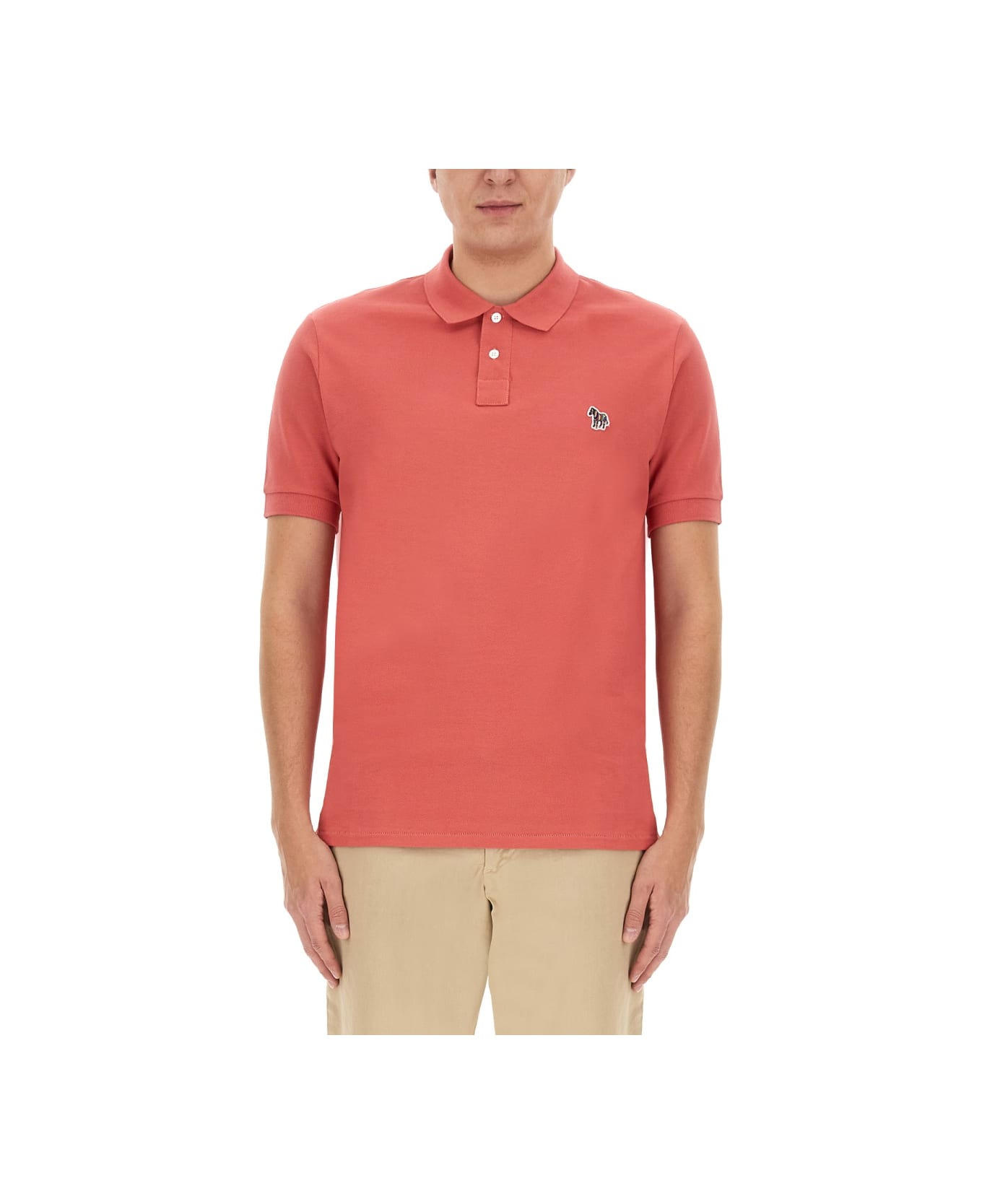PS by Paul Smith Polo Shirt With Zebra Patch - PINK