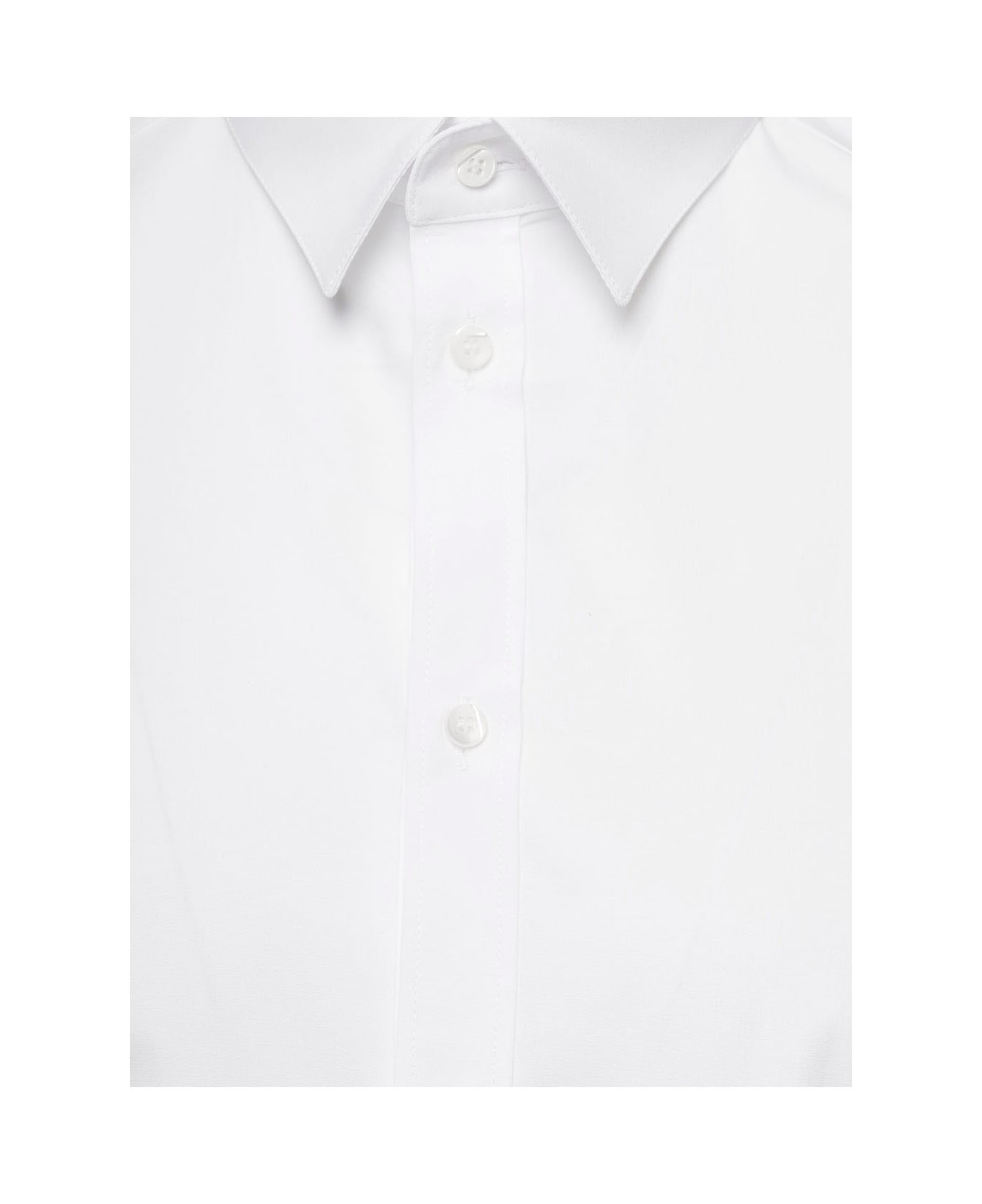 Dolce & Gabbana 'gold' White Long Sleeves Shirt In Cotton Popline Man Dolce & Gabbana - White