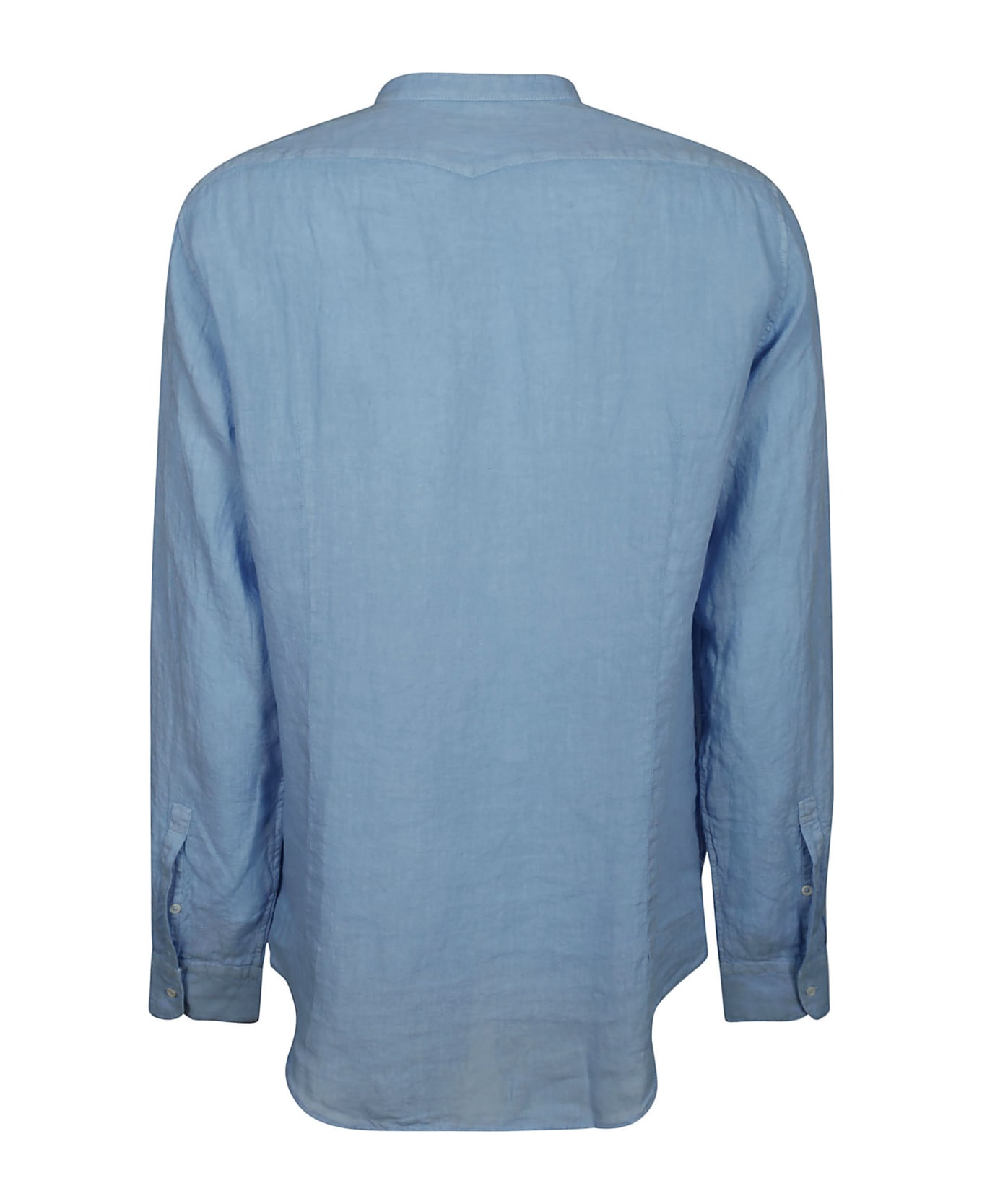Massimo Alba Grandad Collar Shirt - Sky シャツ