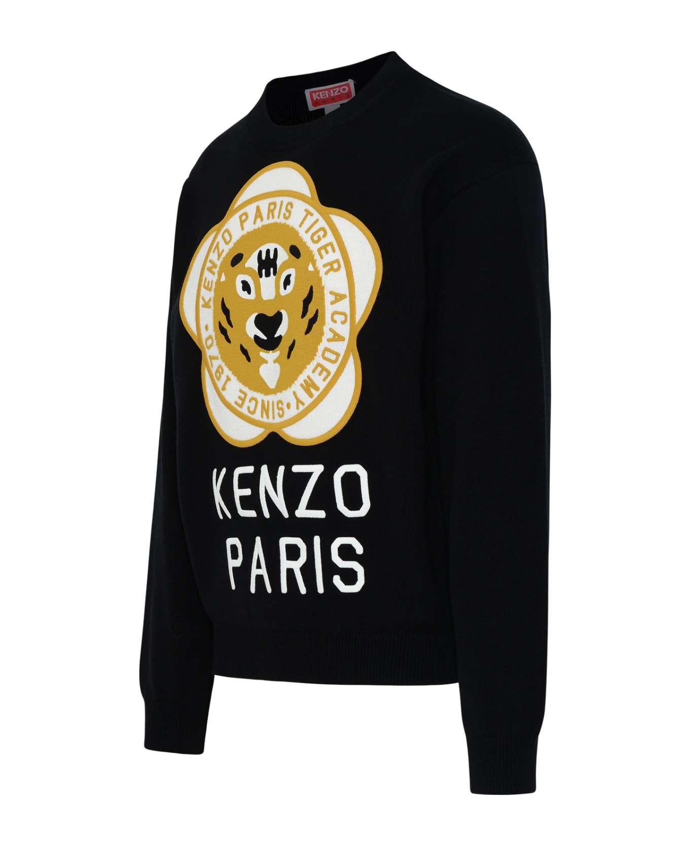 Kenzo Black Wool Blend Sweater - BLACK フリース