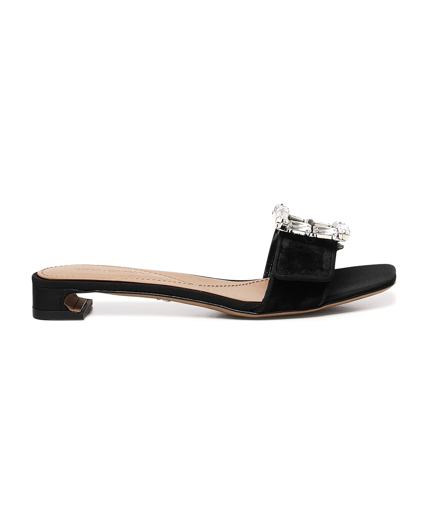 Dolce & Gabbana Jewel Buckle Sandals - Black