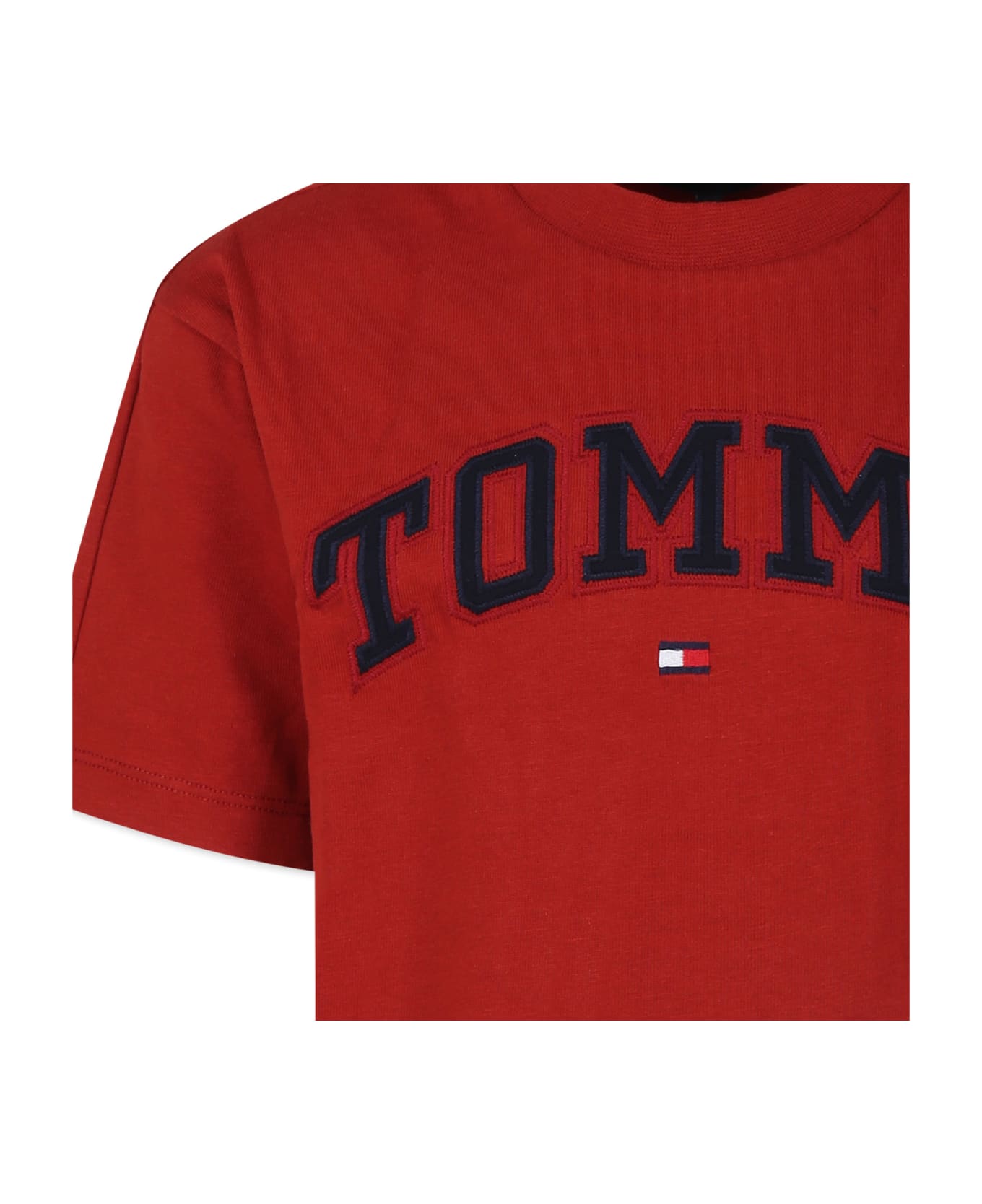 Tommy Hilfiger Red T-shirt For Boy With Logo - Red