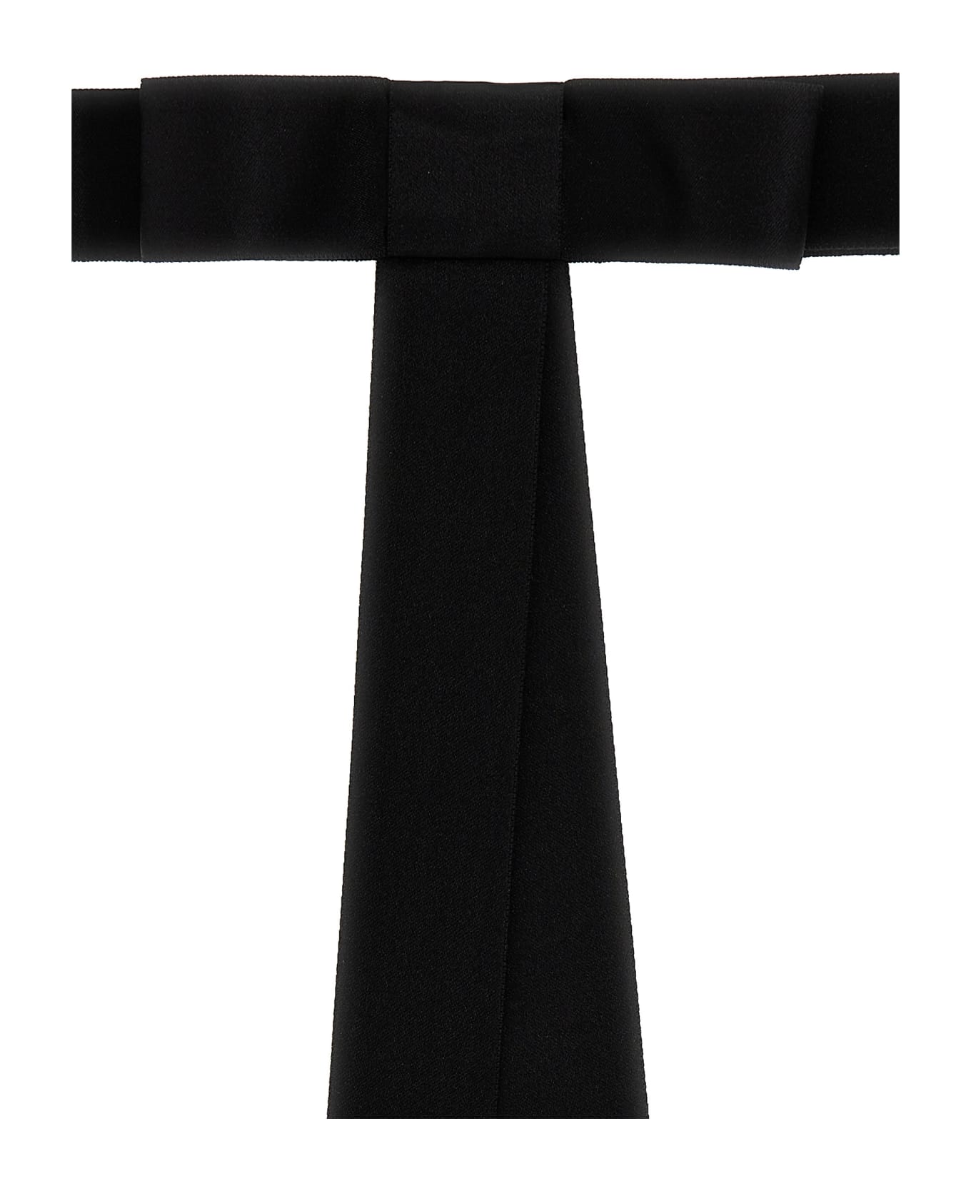 Dolce & Gabbana Satin Bow Belt - Black