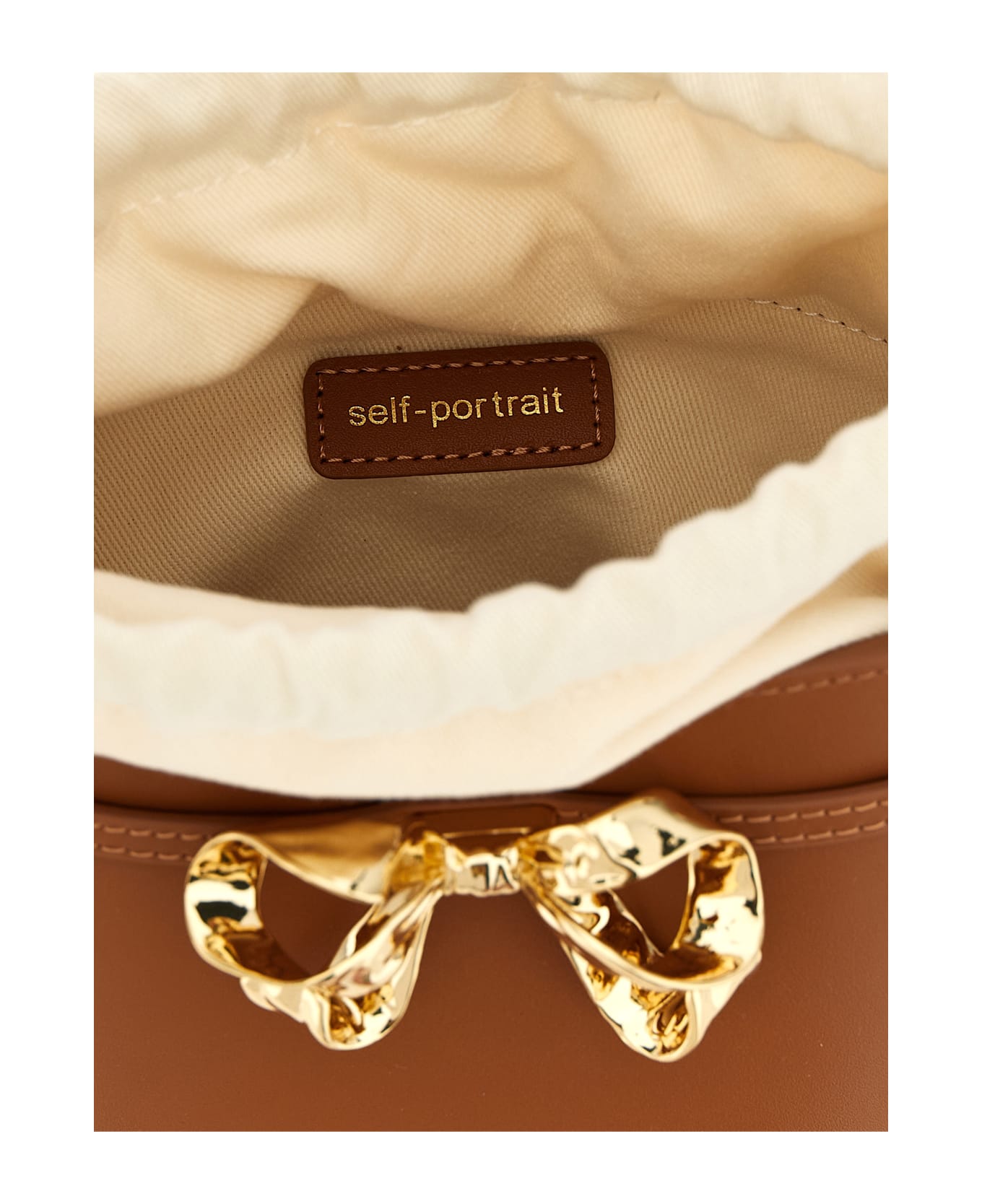 self-portrait 
brown Leather Shoulder Bow Bag
 Shoulder Bag - Brown