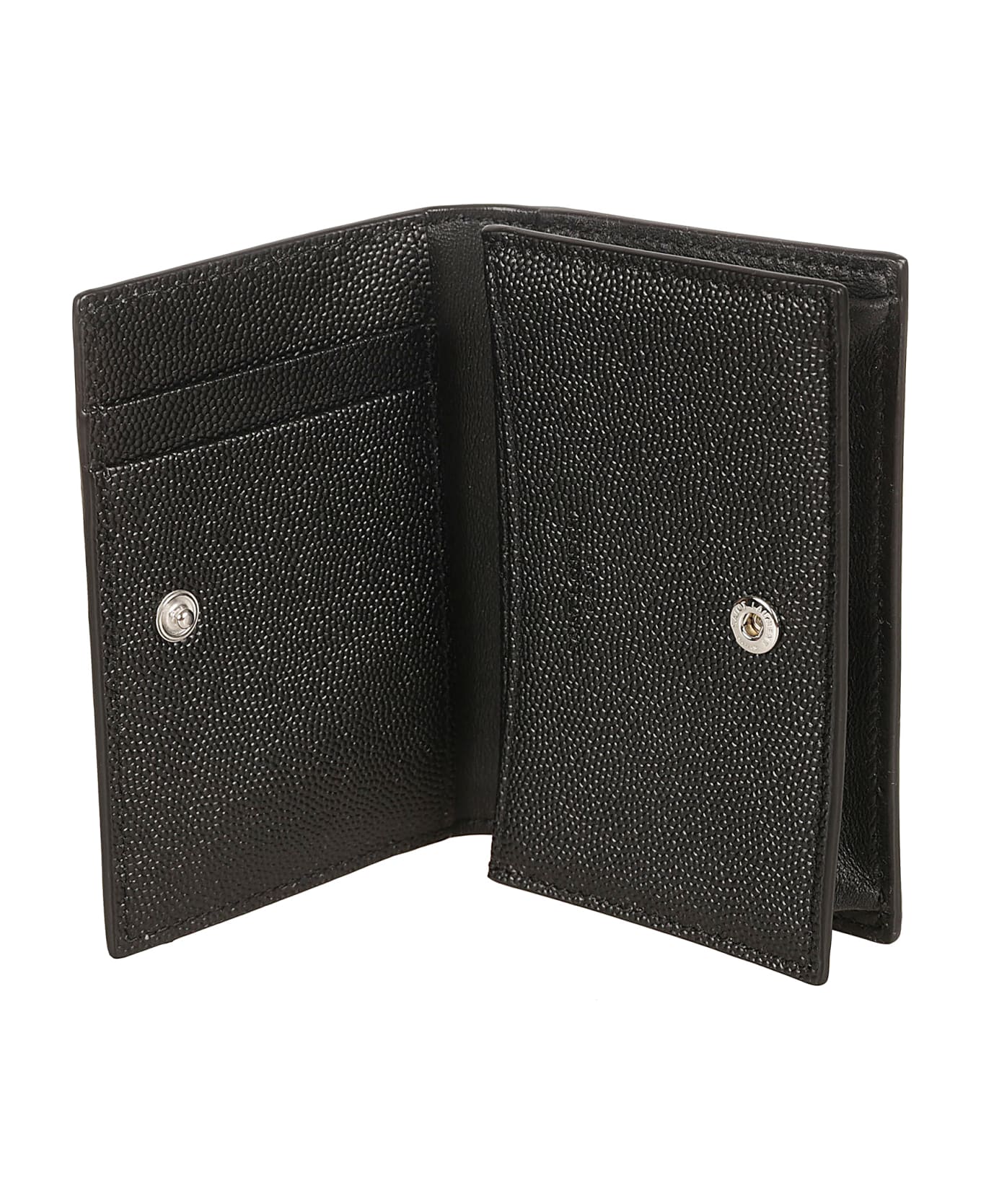 Saint Laurent Logo Buttoned Wallet - Black