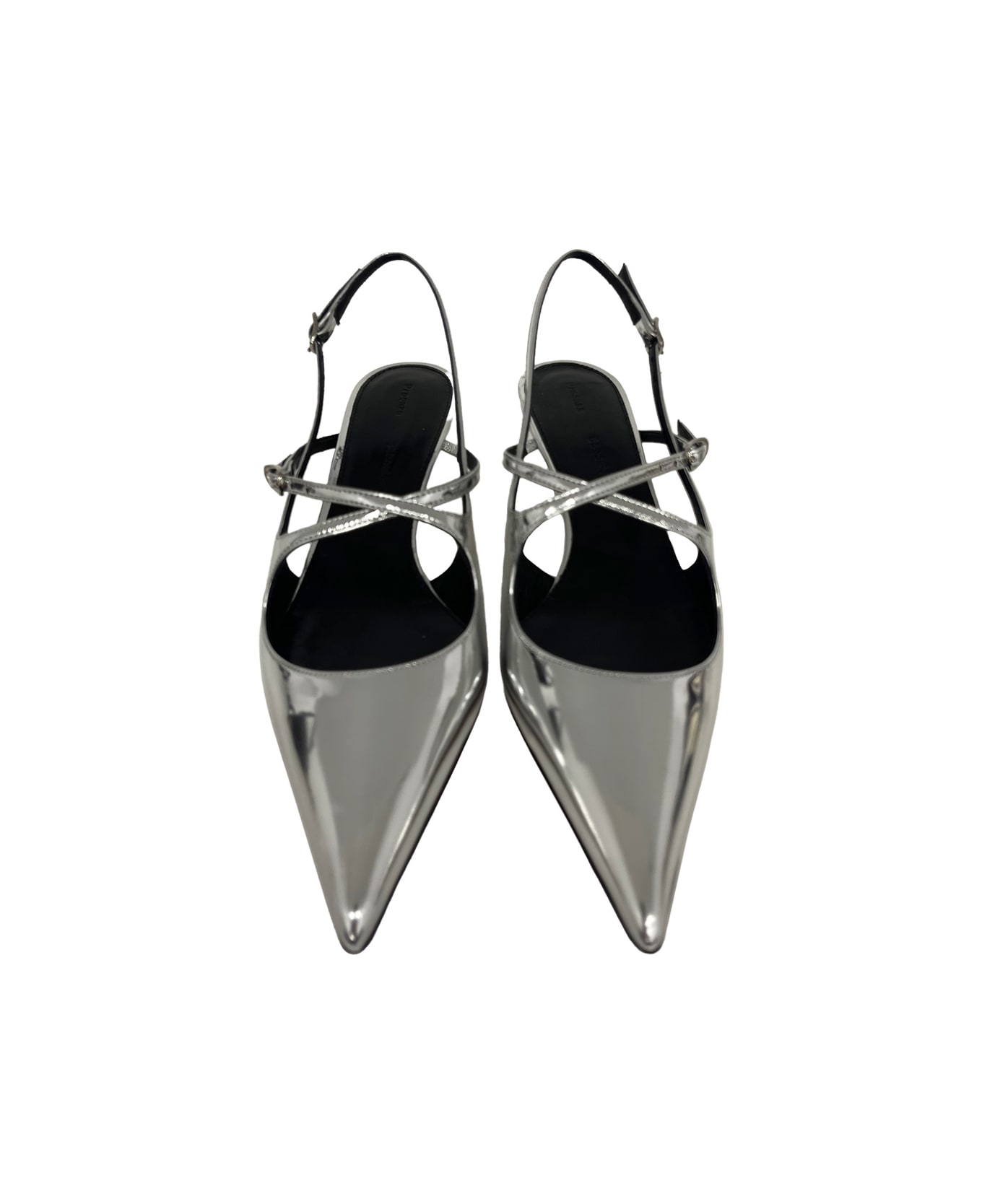 Proenza Schouler Slash Crossover Slingback Pump - Silver