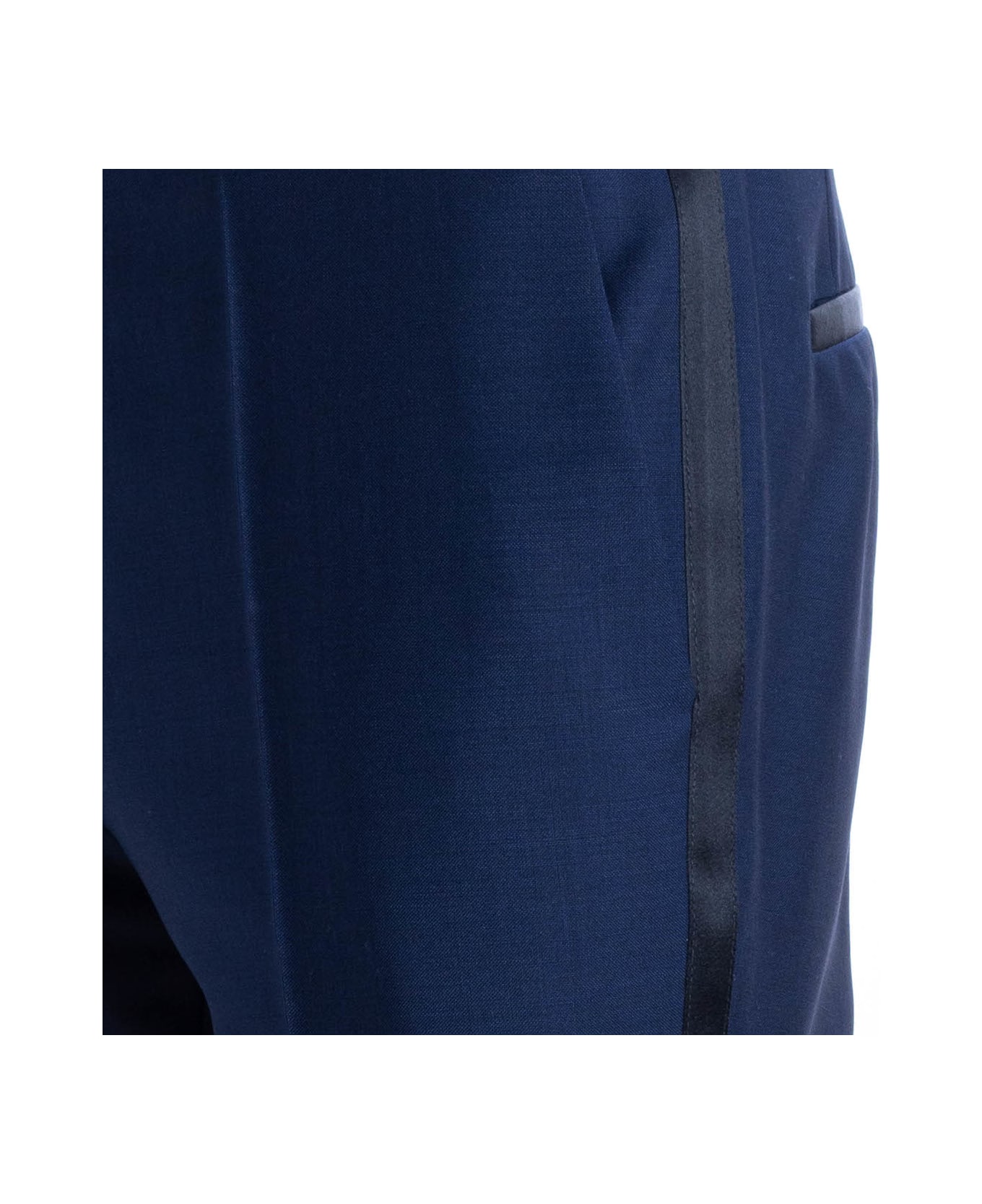 Hugo Boss Boss Wool And Mohair Pants - DARK BLUE ボトムス