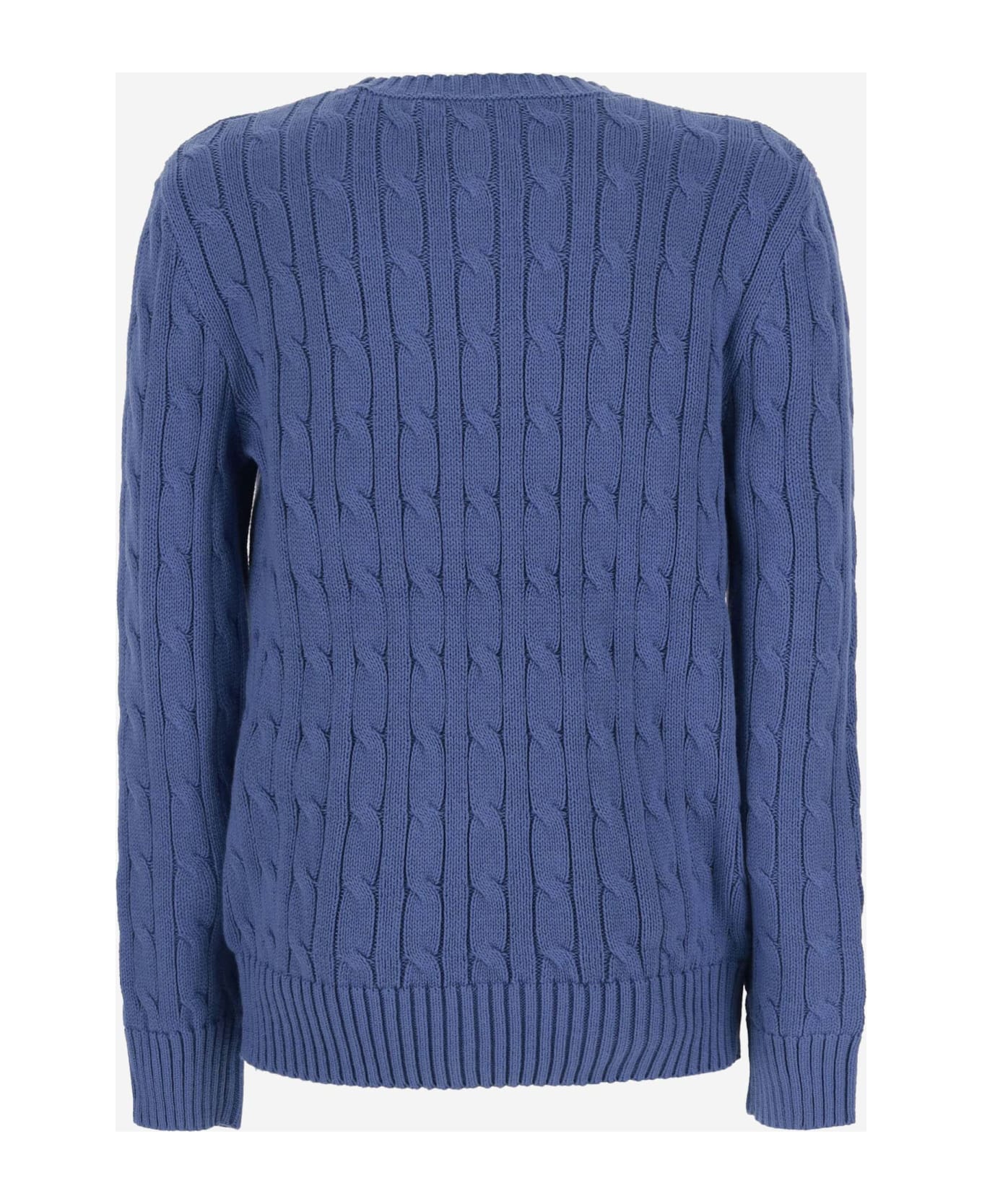 Ralph Lauren Cotton Sweater With Logo - Blu トップス