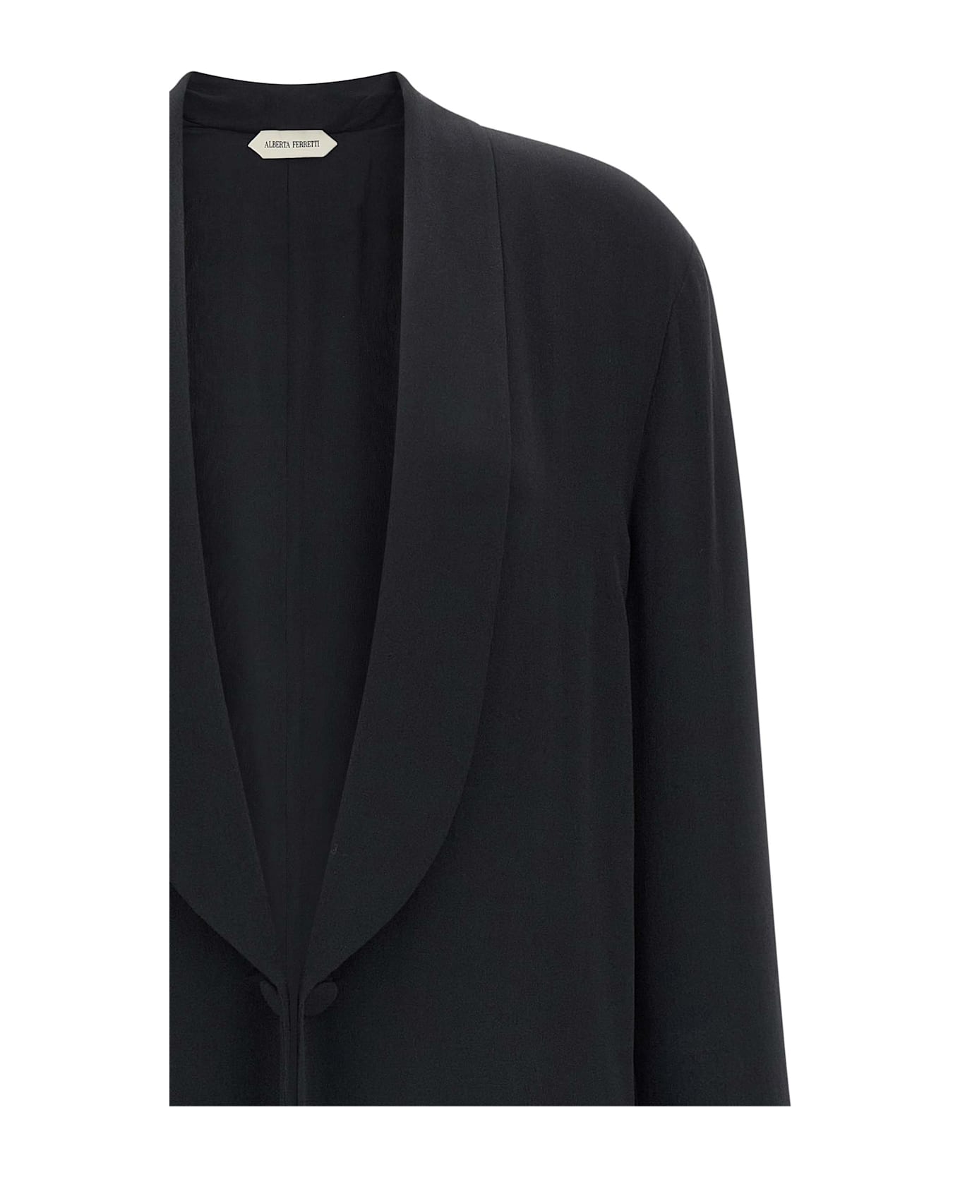 Alberta Ferretti Silk Georgette Coat - Black  
