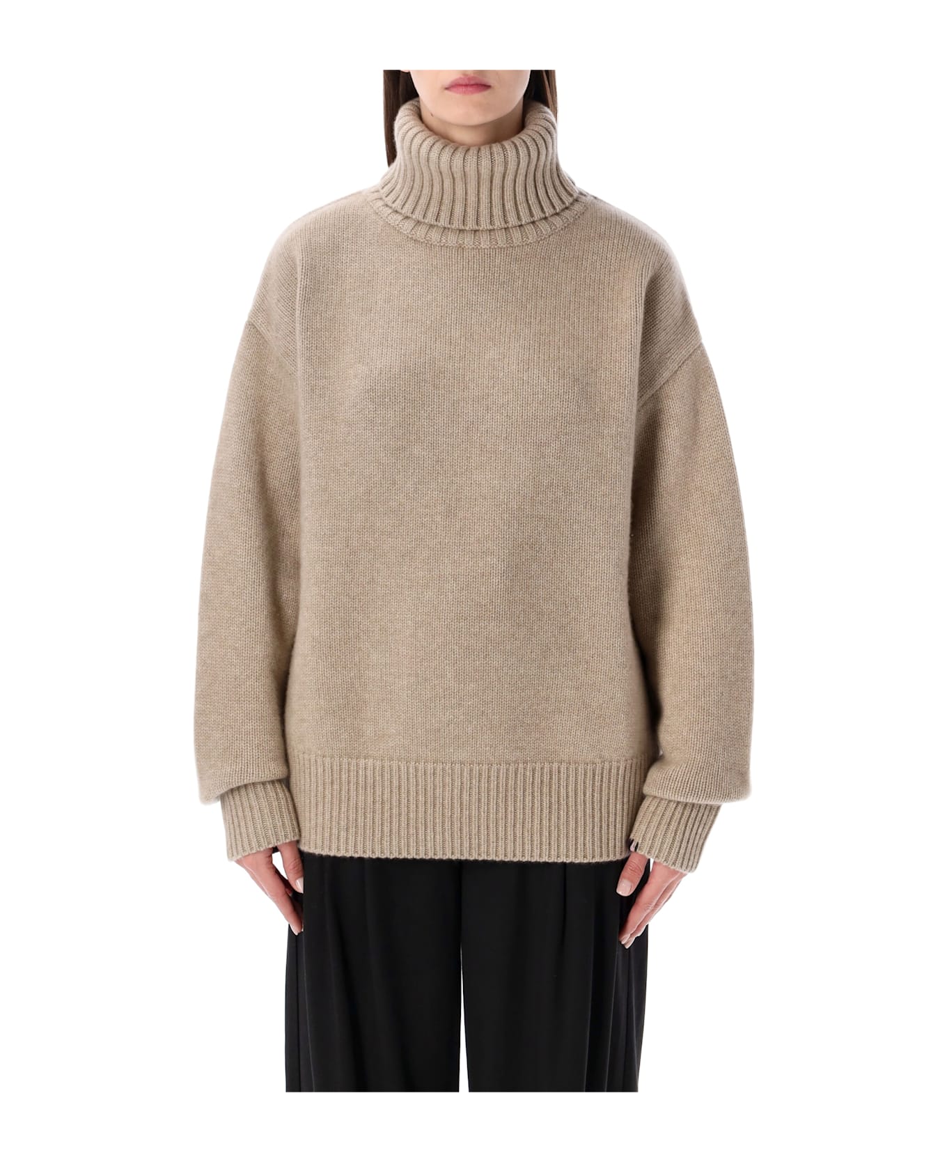 Extreme Cashmere N°20 Oversize Xtra Cashmere Turtleneck Sweater - OAT