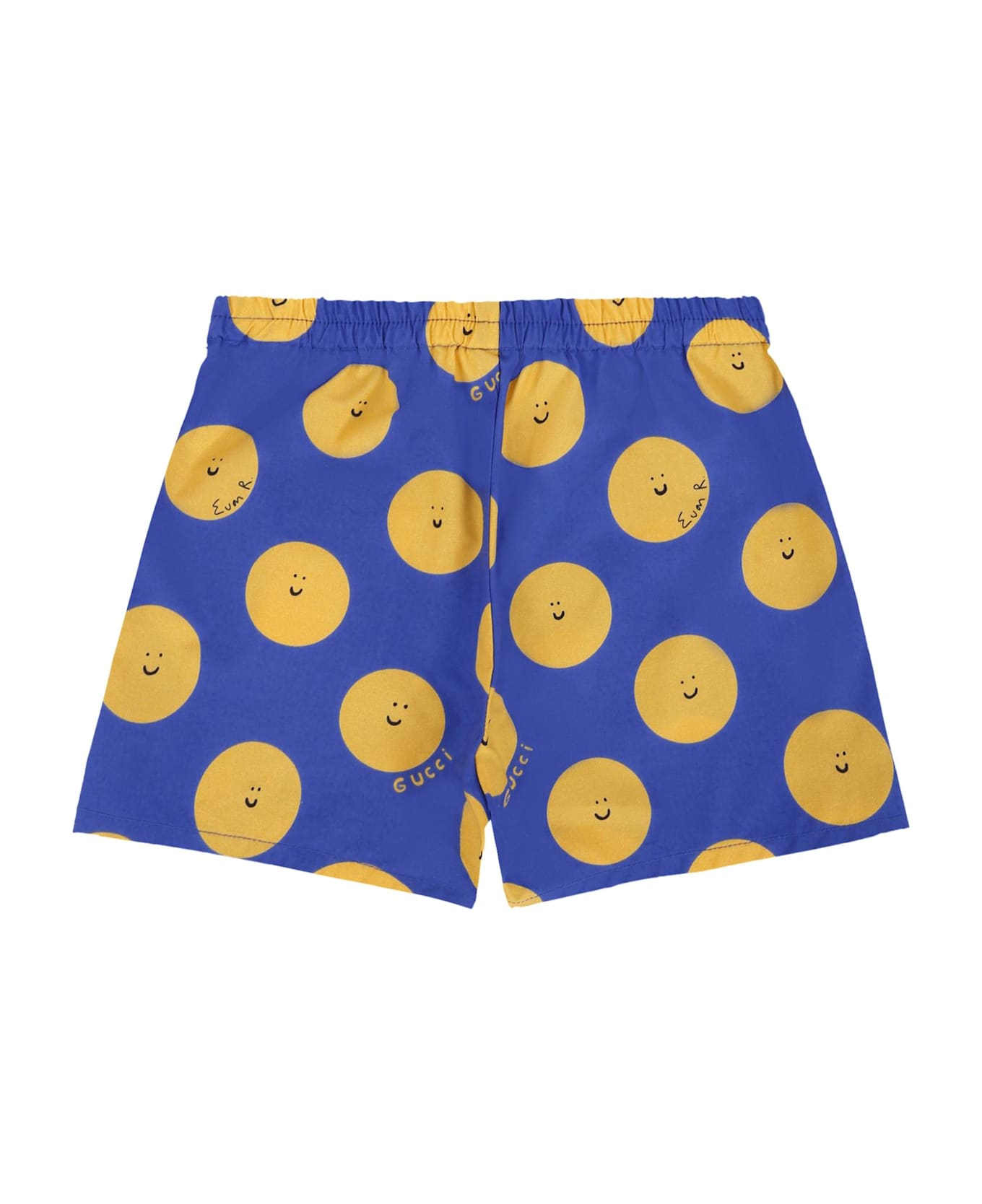Gucci Blue Shorts For Baby Boy With Sun - Blue
