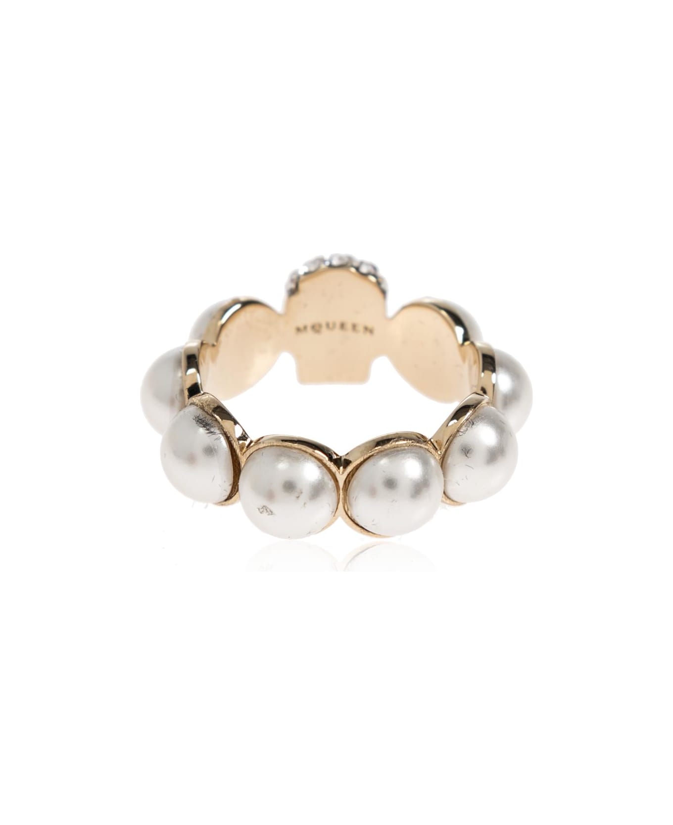 Alexander McQueen Ring With Shimmering Crystals - GOLD