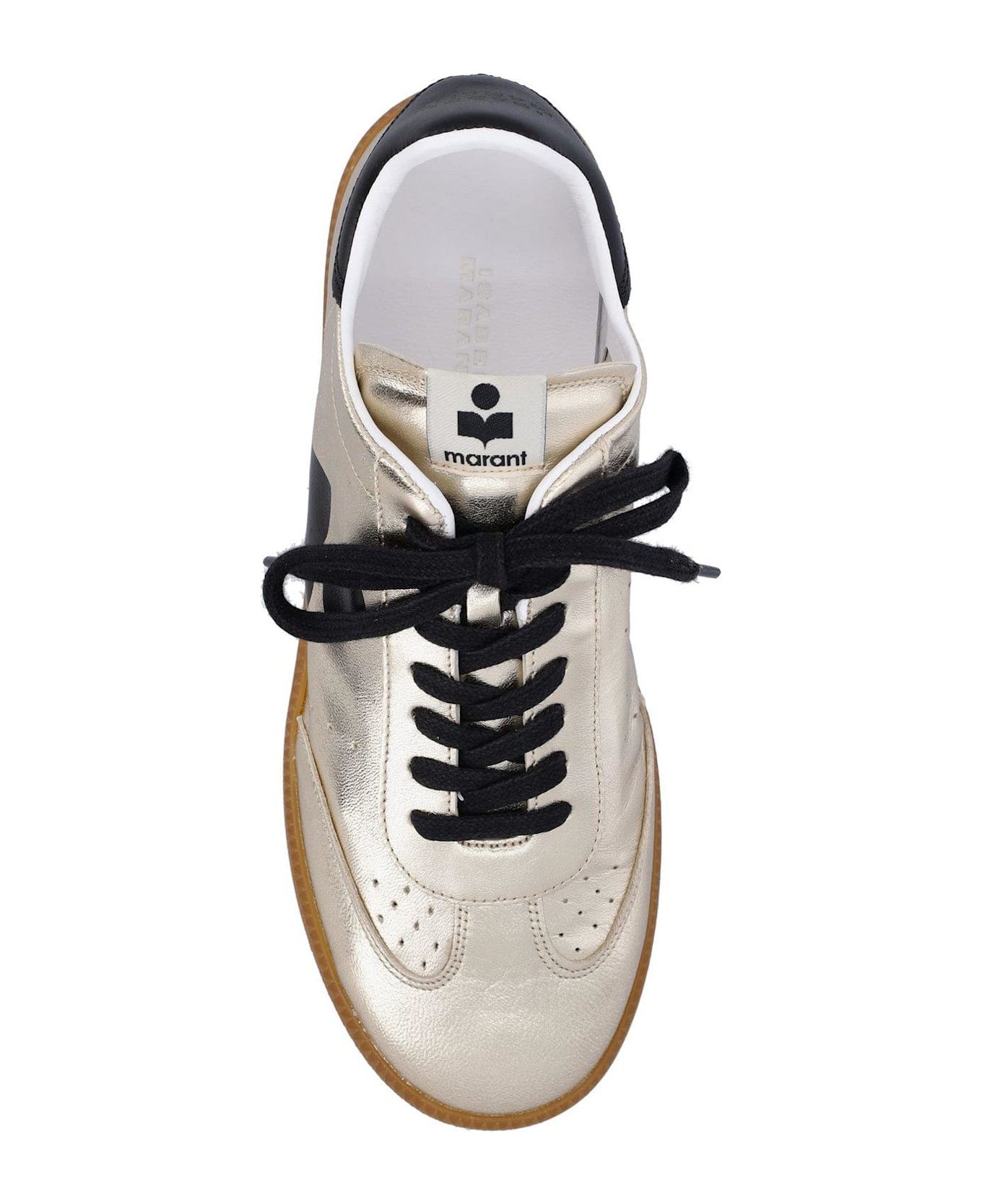 Isabel Marant Kaycee Metallic Effect Sneakers - GOLD