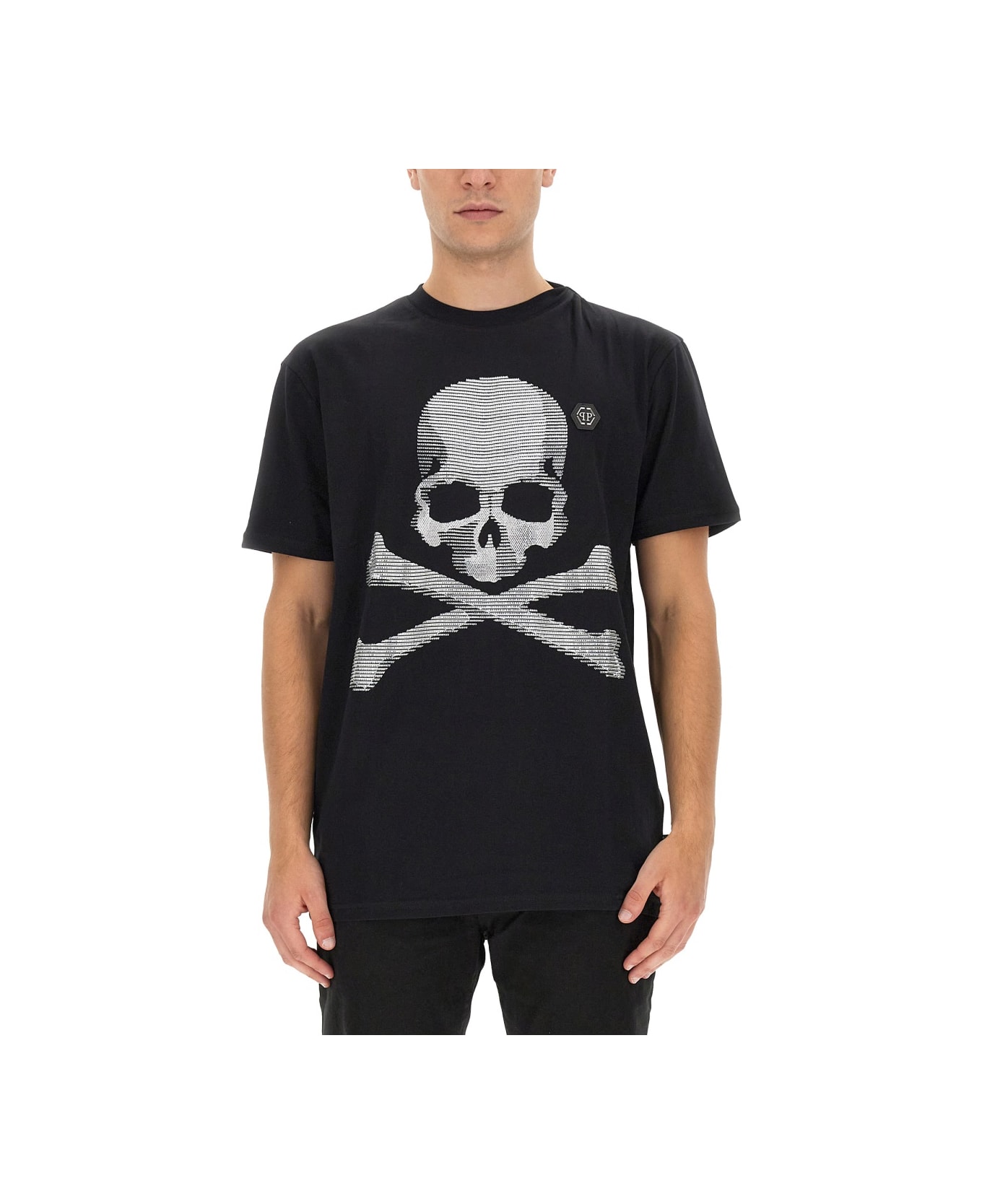 Philipp Plein T-shirt With Rhinestones - BLACK