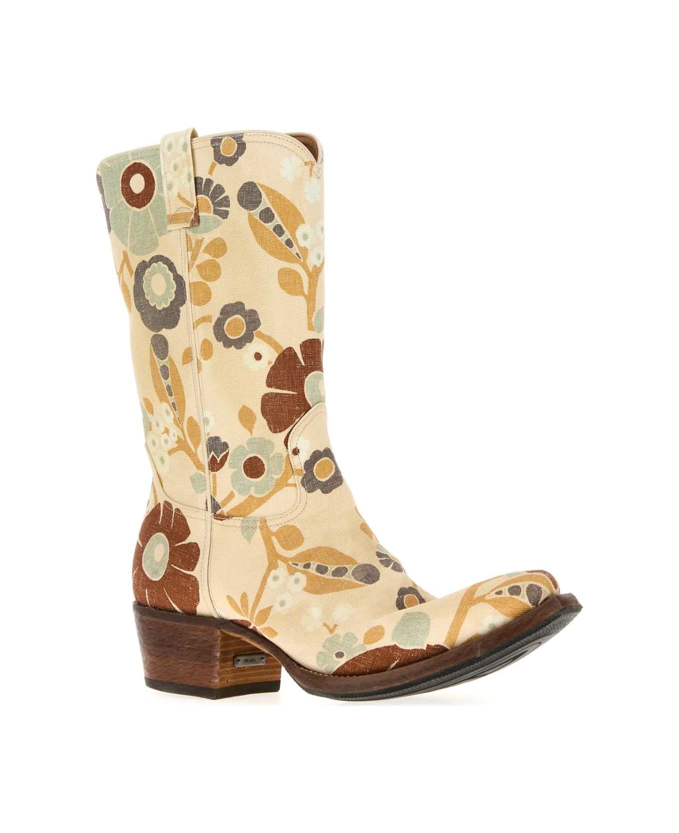 Prada Printed Canvas Boots - DESERTO