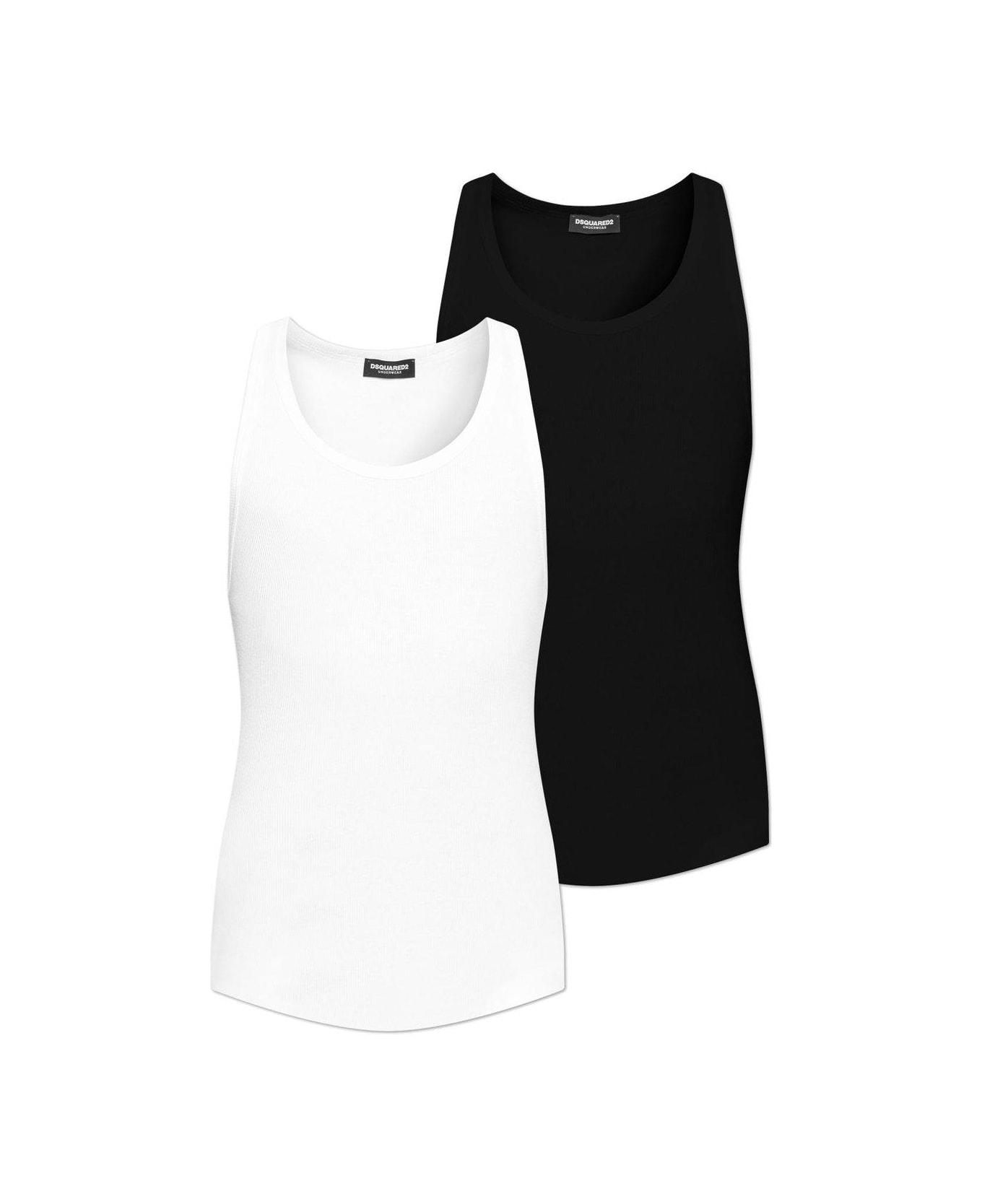 Dsquared2 Two-pack Logo Printed Tank Top - Black