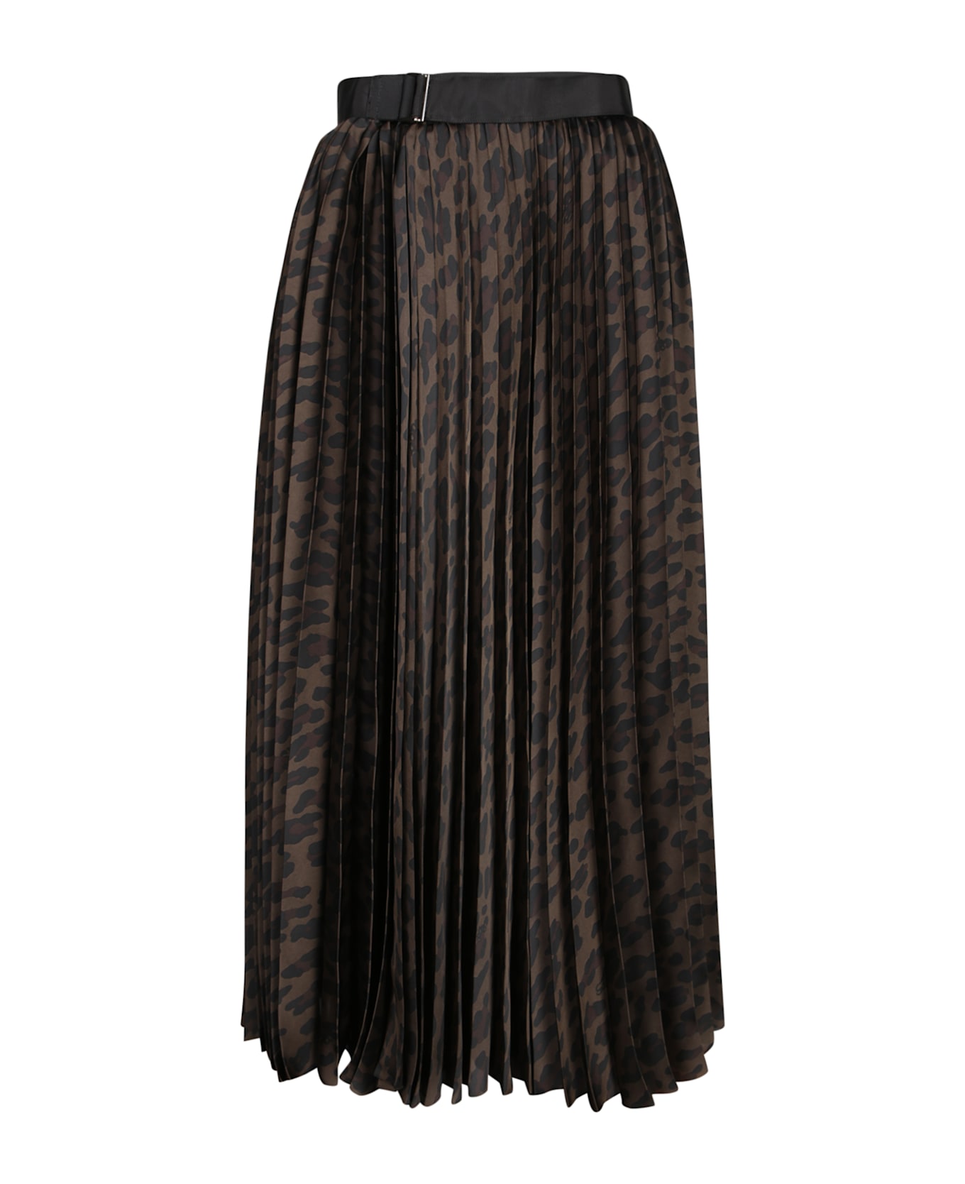 Sacai Leopard Print Skirt - Brown