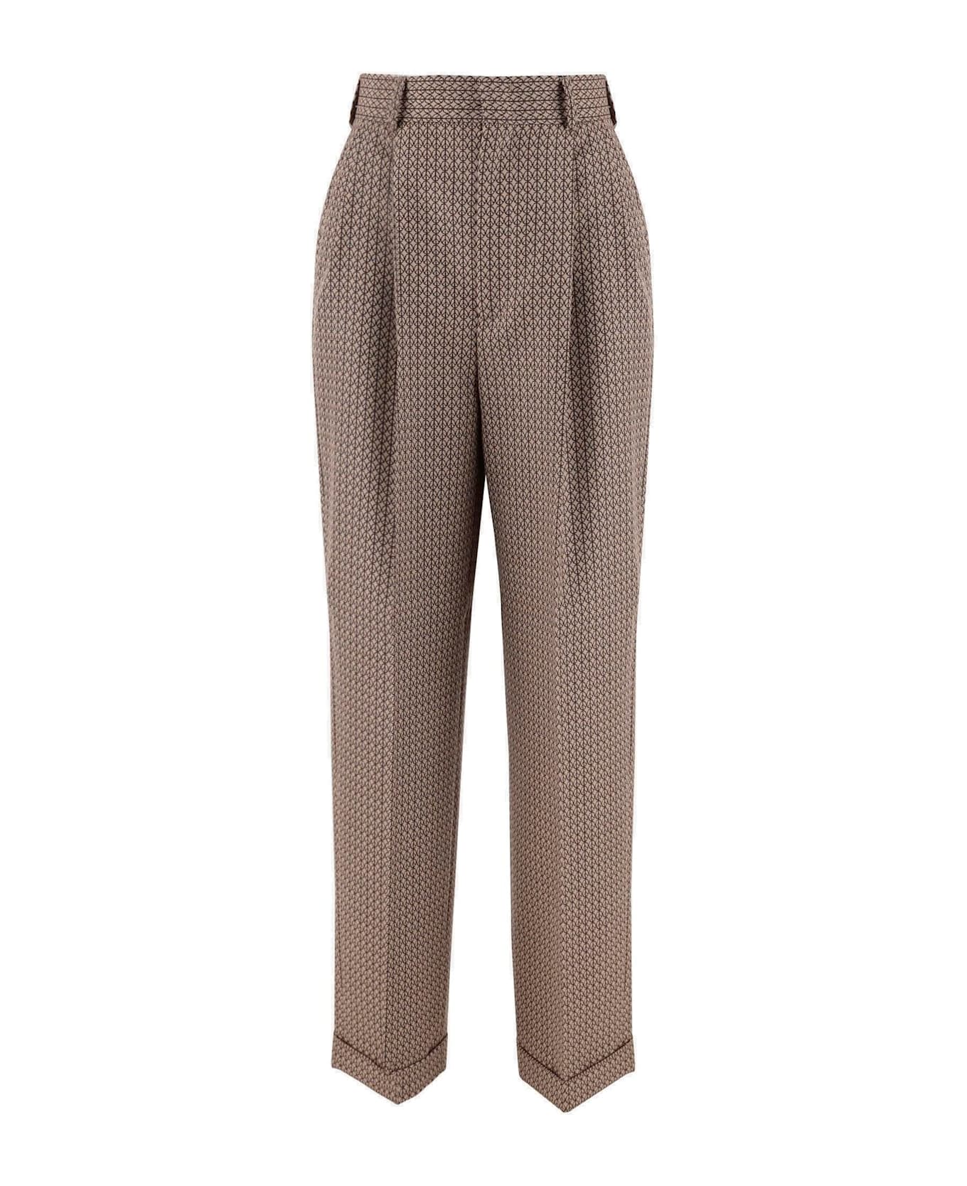 Moschino Geometric Printed High Waist Pants - FANTASIA BEIGE
