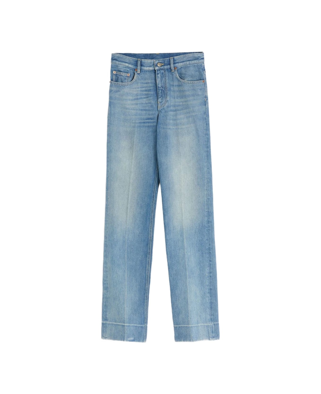 Valentino Garavani Jeans With Logo Appliqué - Blue