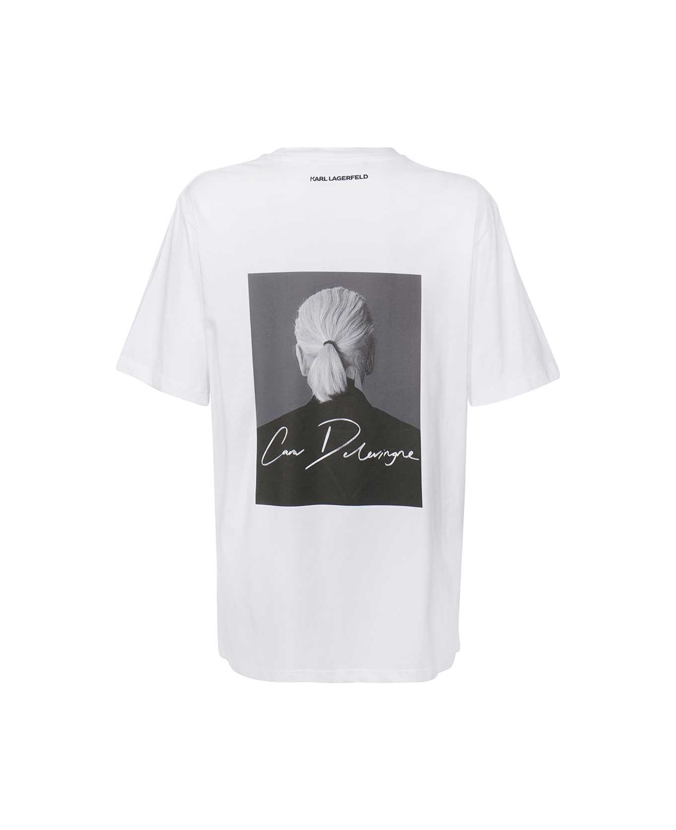 Karl Lagerfeld Printed Cotton T-shirt - White