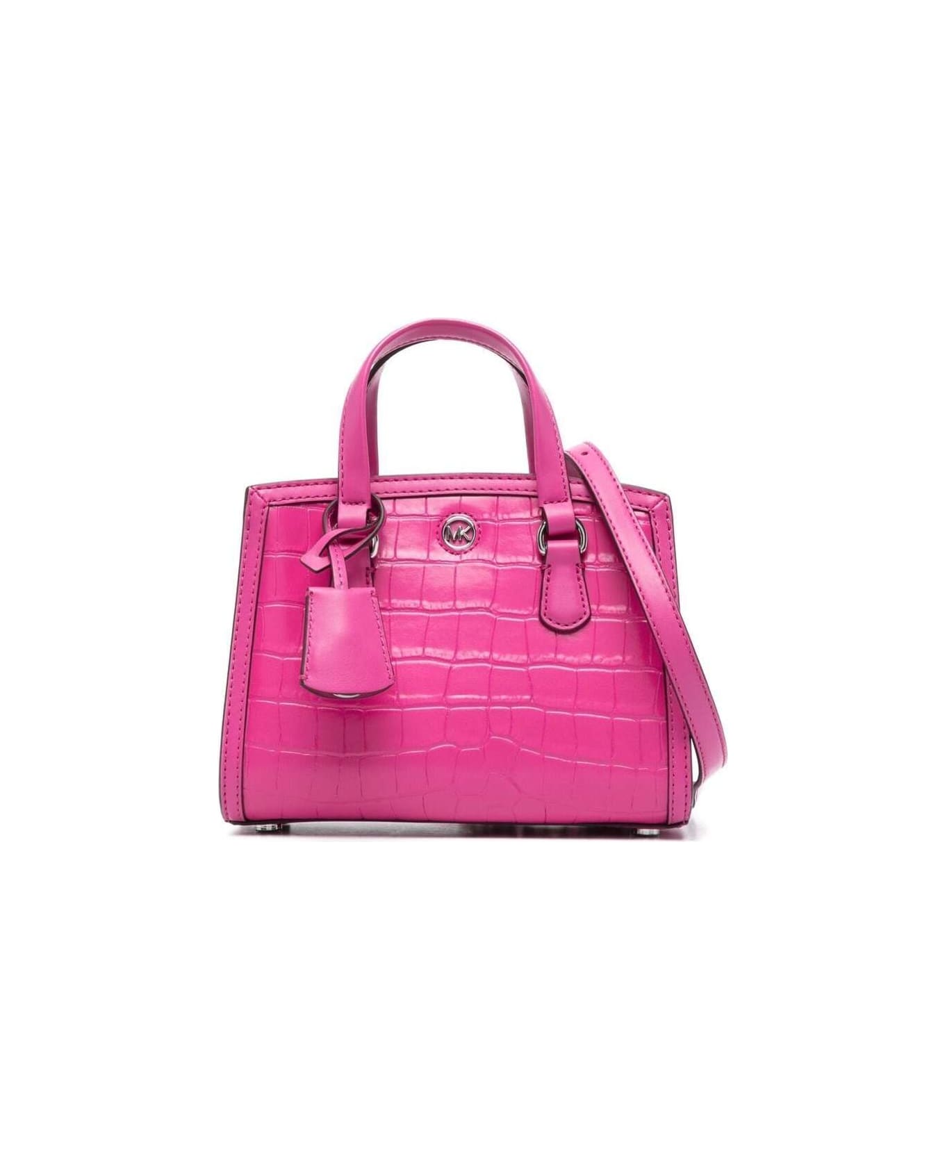 MICHAEL Michael Kors Mini Fuchsia Pink Chantal Tote Bag Coroco Effect In Cow Leather Woman - Fuxia
