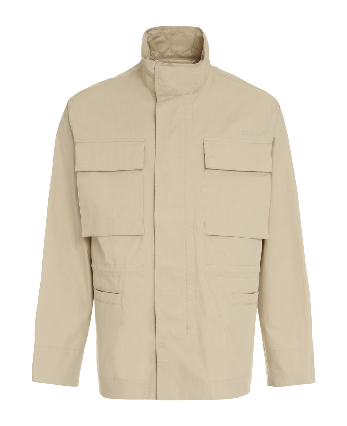Off-White Multi-pocket Cotton Jacket - Beige